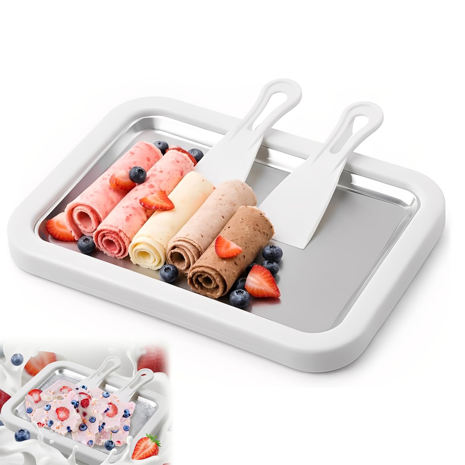 Rolled Ice Cream Maker At-Home Rolled Ice Cream Maker Kit Instant Ice Cream Maker DIY Homemade Rolled Ice