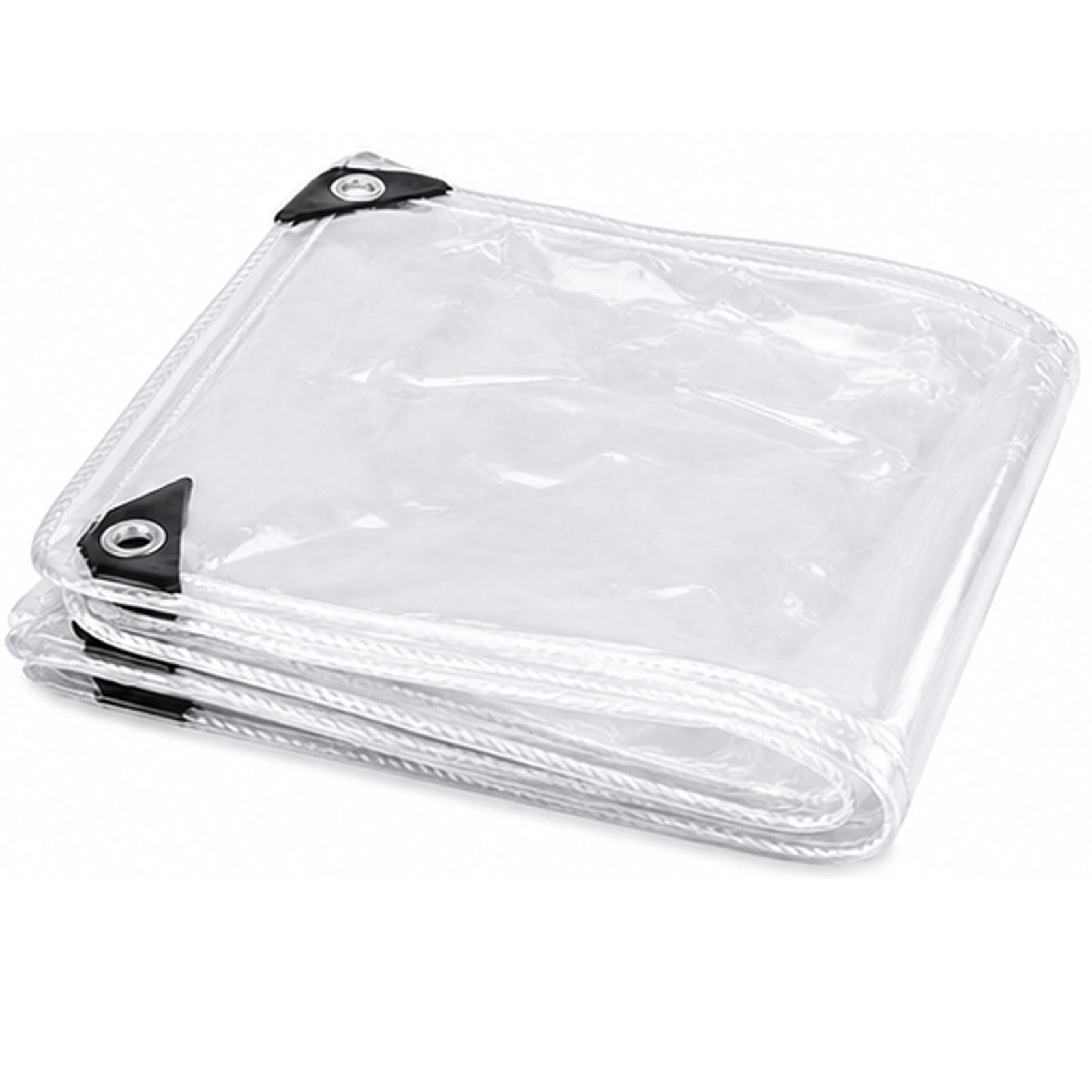 Clear Thicken Waterproof Tarp, Transparent Rainproof and Windproof Tarpaulin, Heavy Duty Tear Resistant Tarp with Grommets, for Patio, Plants, Henhouse, Garden (6x15m)
