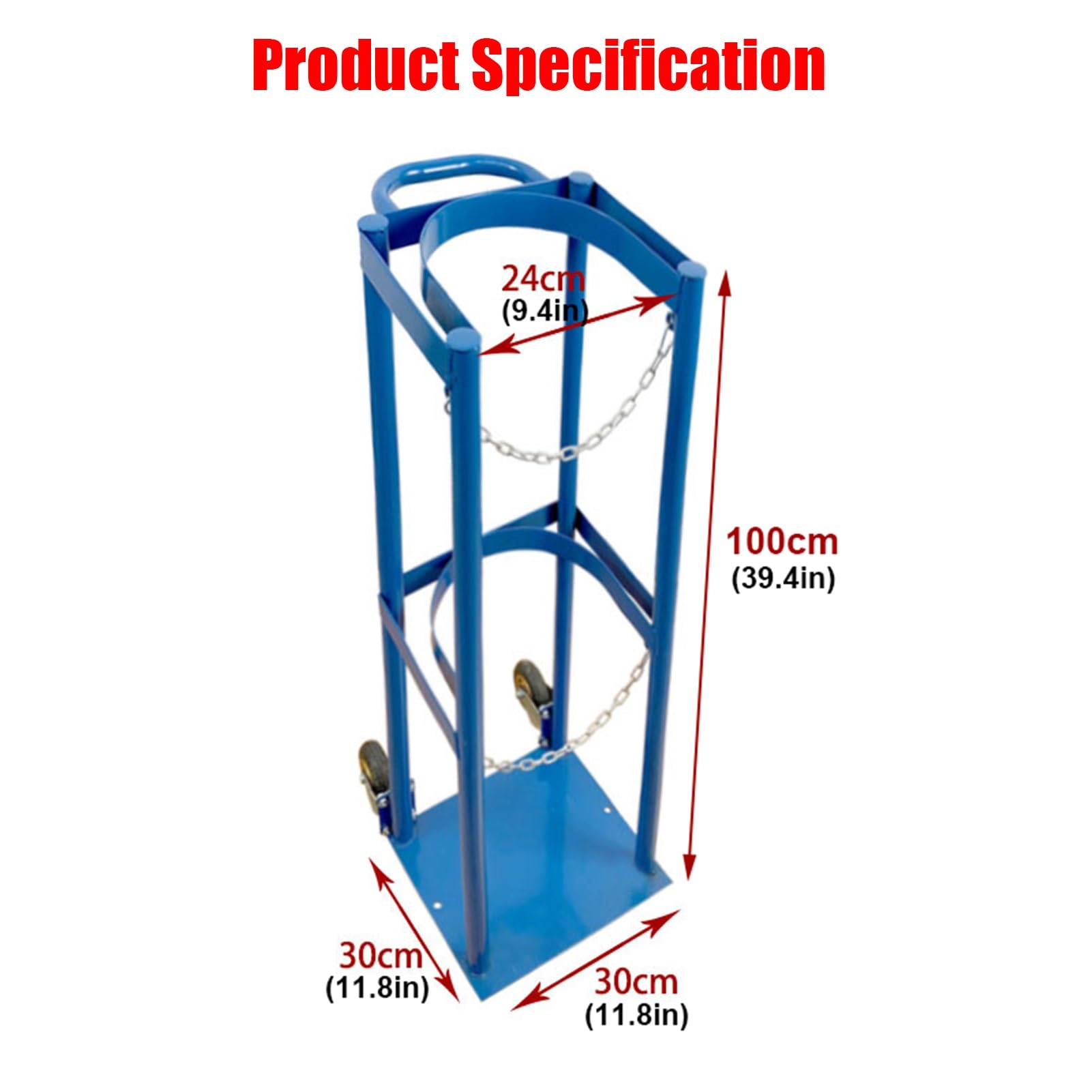 Carrello cilindrico – Dispositivo anti-ribaltamento in acciaio con catena di sicurezza per laboratori ricerca e uso industriale – Soluzione di trasporto sicura e affidabile