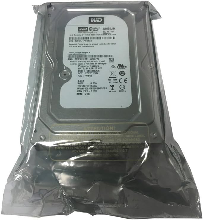 Western Digital AV-GP WD10EURX 1TB IntelliPower 64MB Cache SATA III 6.0Gb/s 3.5in Internal Hard Drive [Renewed]- w/1 Year Warranty