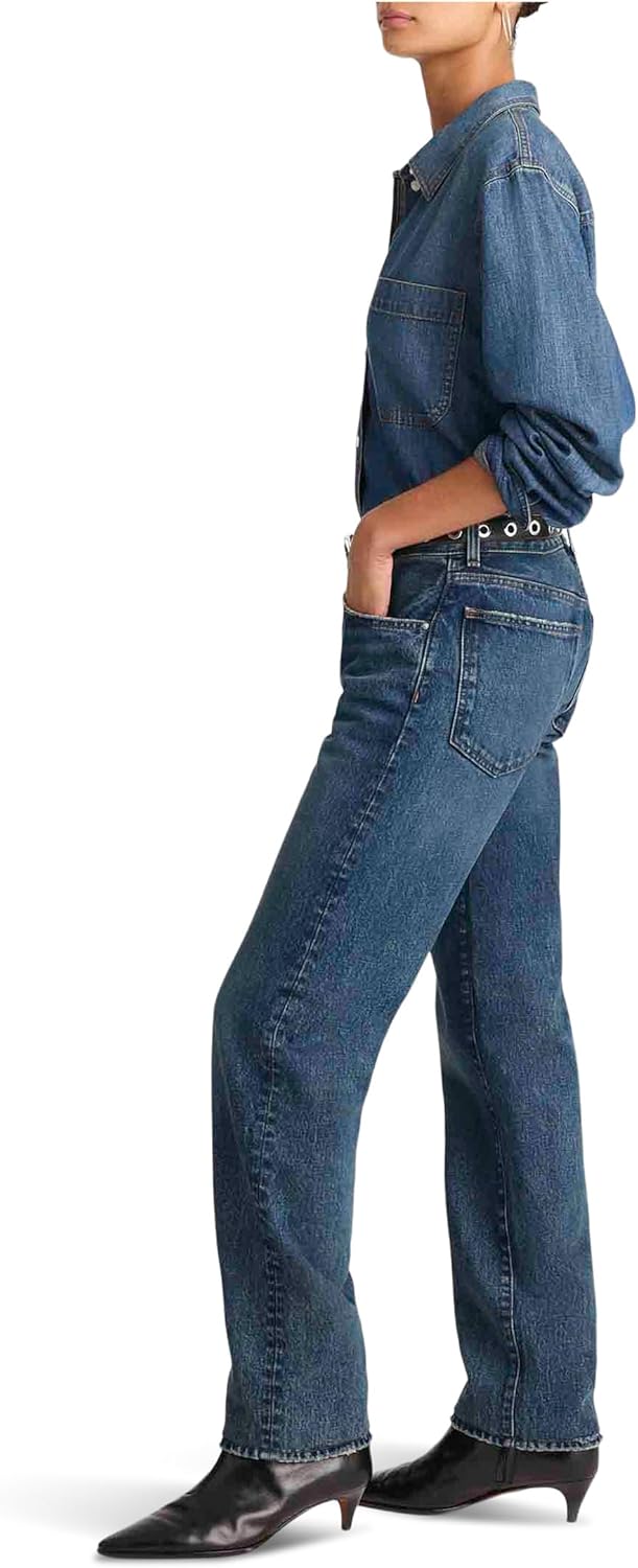 Madewell Womens Dean Easy Straight Jean in Greendale Wash - Image 2