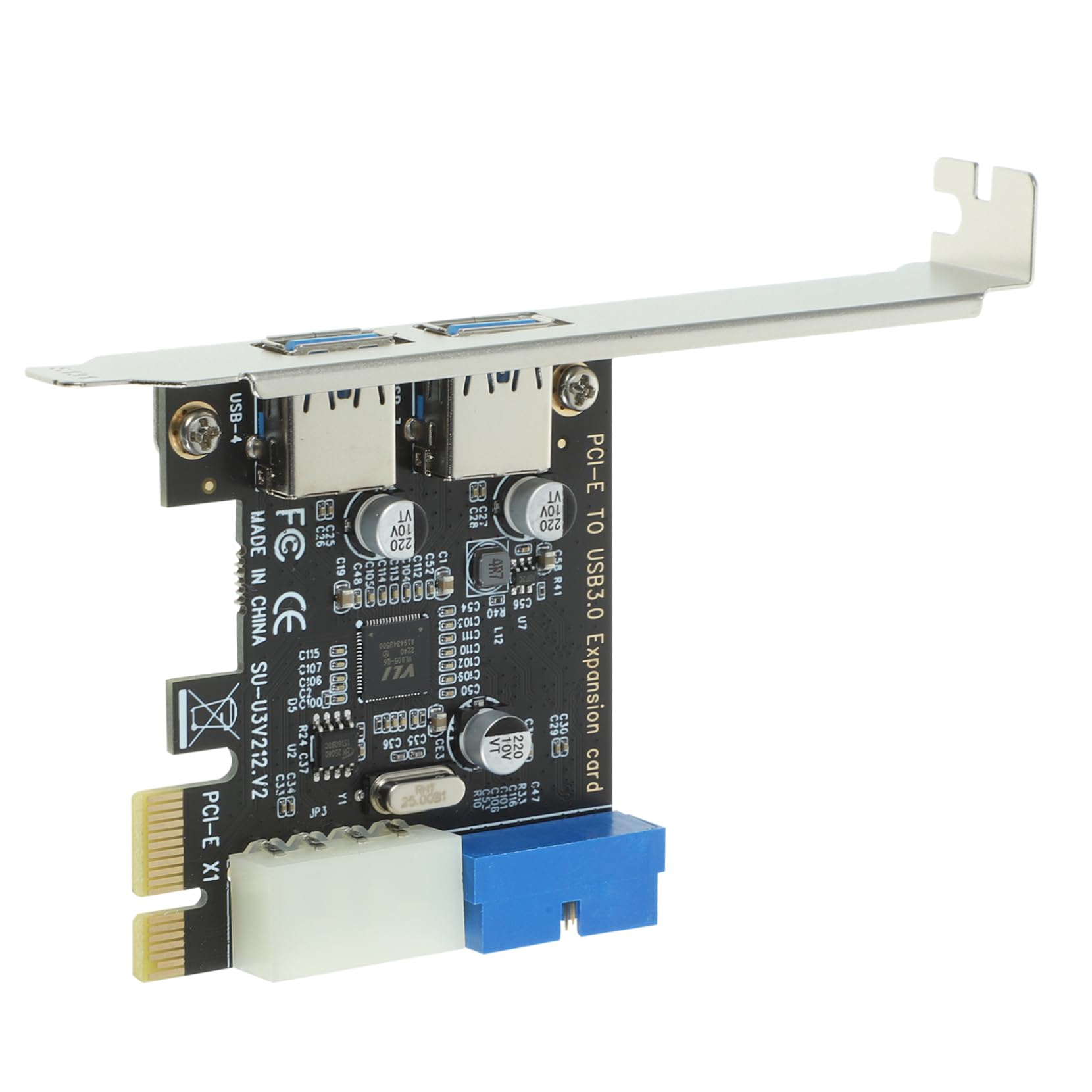 Angoily Pci-e USB 3.0 Adapter Card 2 Port Expansion Card for Pc USB Hub Computer Part Boost Desktop Performance