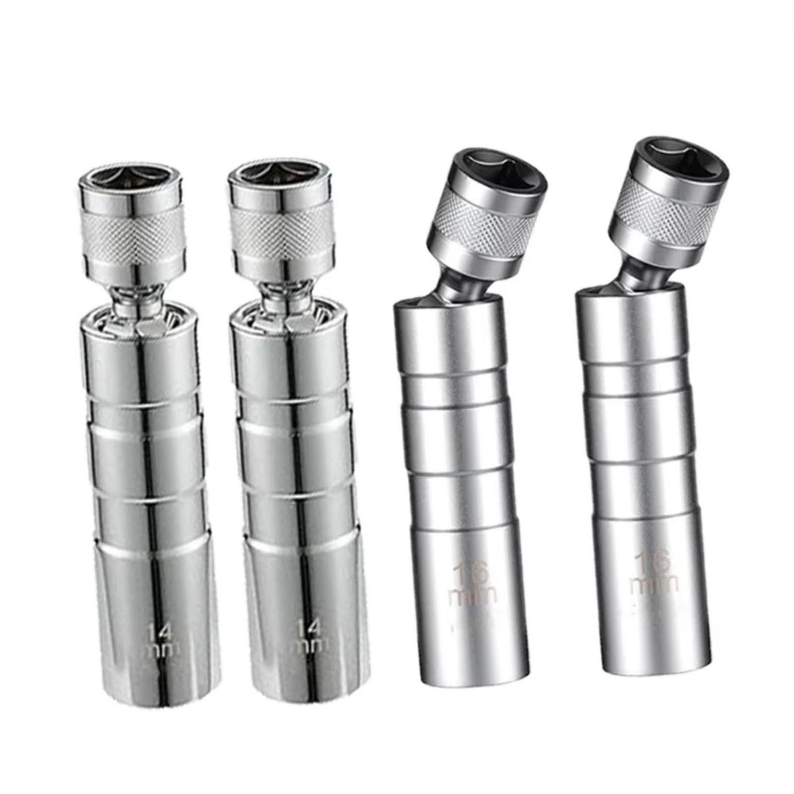 4 Pezzi Breve Presa Magnetica per Candela Chiave Girevole Sottile per Parete 14mm 16mm Strumento di Rimozione Spina di Accensione Automatica Chiave Candela Set