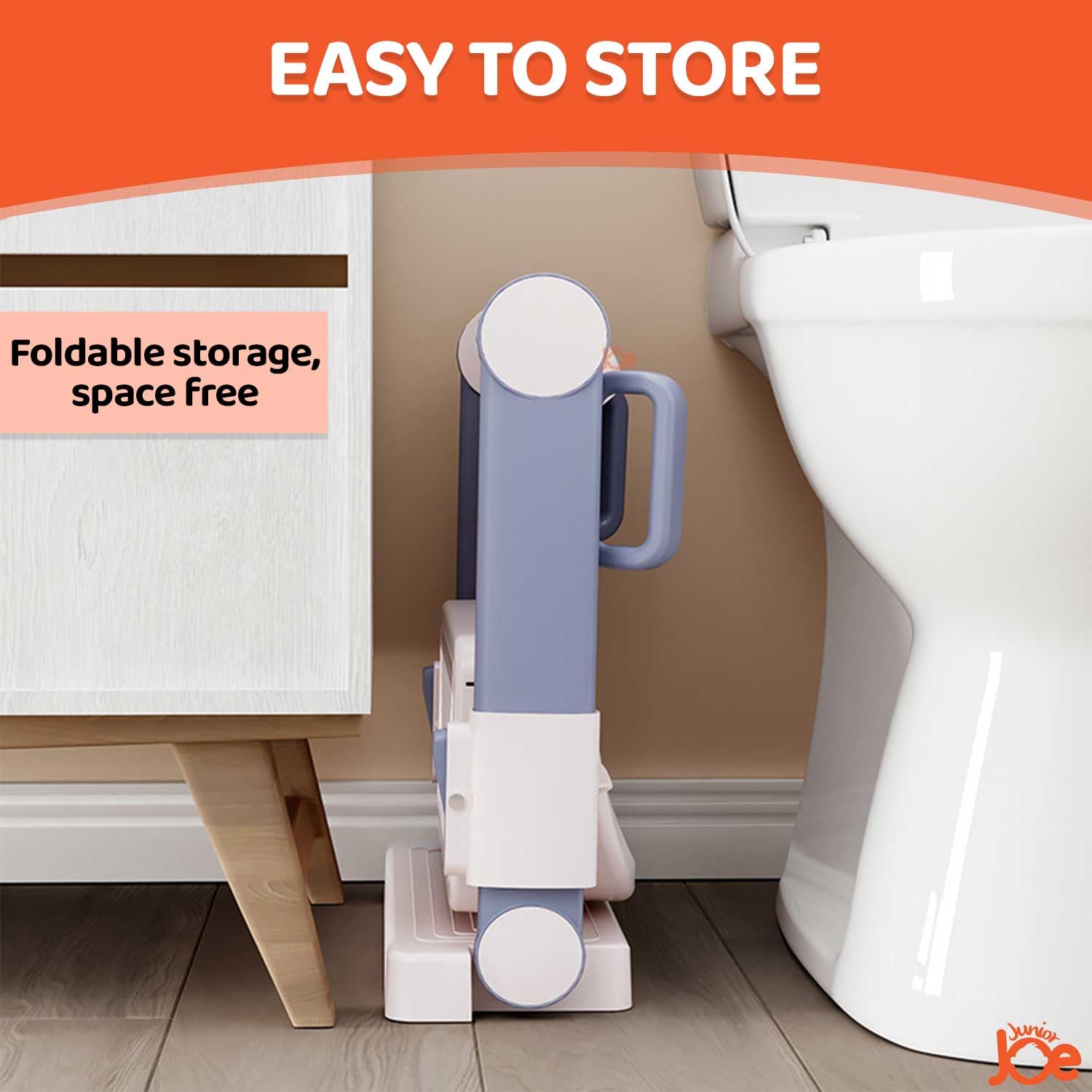 JUNIOR JOE Foldable Potty Training Seat with Stairs - Adjustable Install-Free Toilet Trainer with Non-Slip Splash Guard for Toddler Boys & Girls (PEACH) 4
