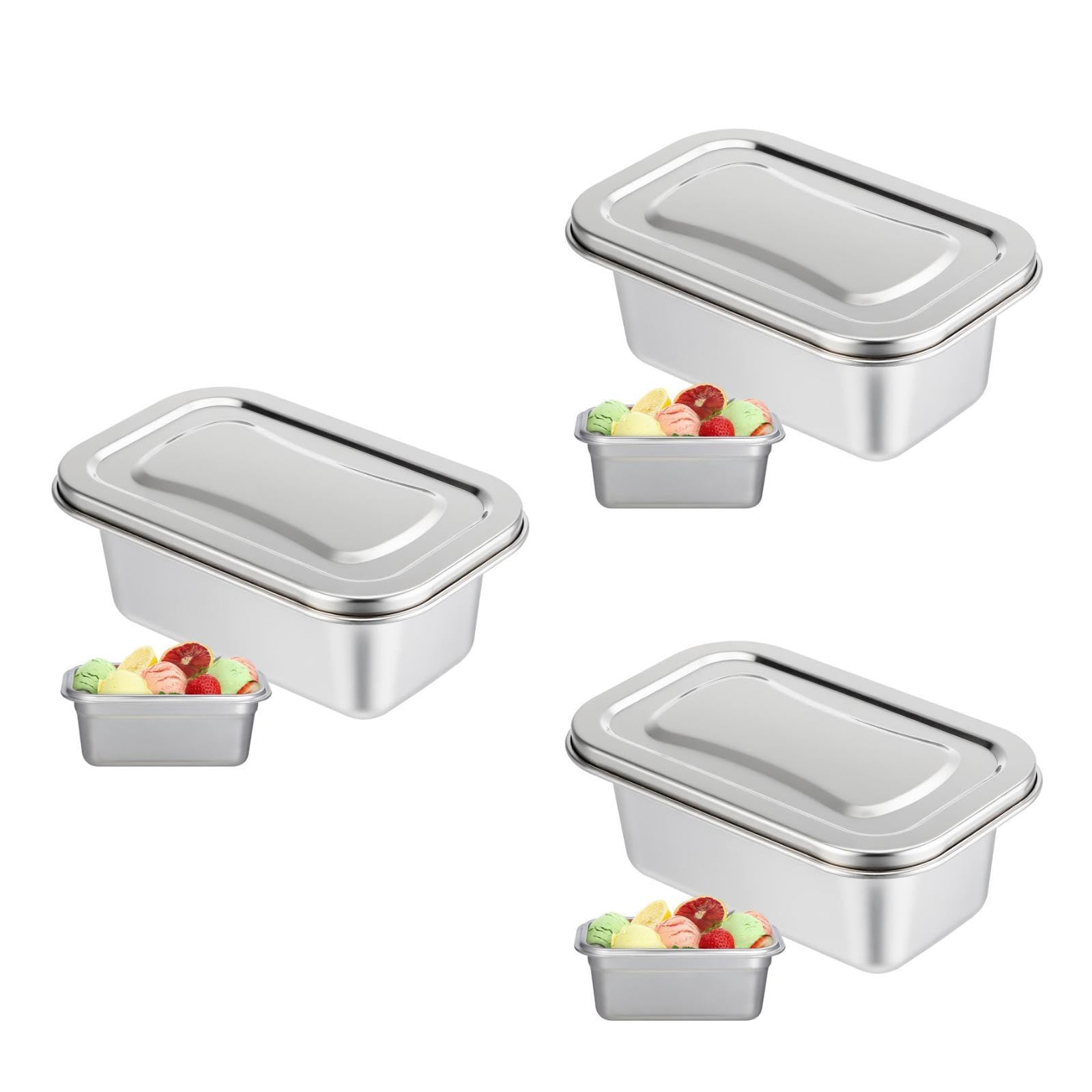 Alipis 3 Stück Eiscreme Aufbewahrungsbox mit Deckel Mehrzweck Gefrierbehälter für Kühlschrank Langlebige Hygienische Lebensmittel Frischebox für Haushalt und Party