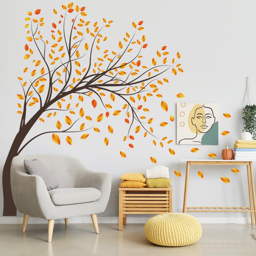 Autocollants muraux arbre à décoller et coller en vinyle lavable haute résistance