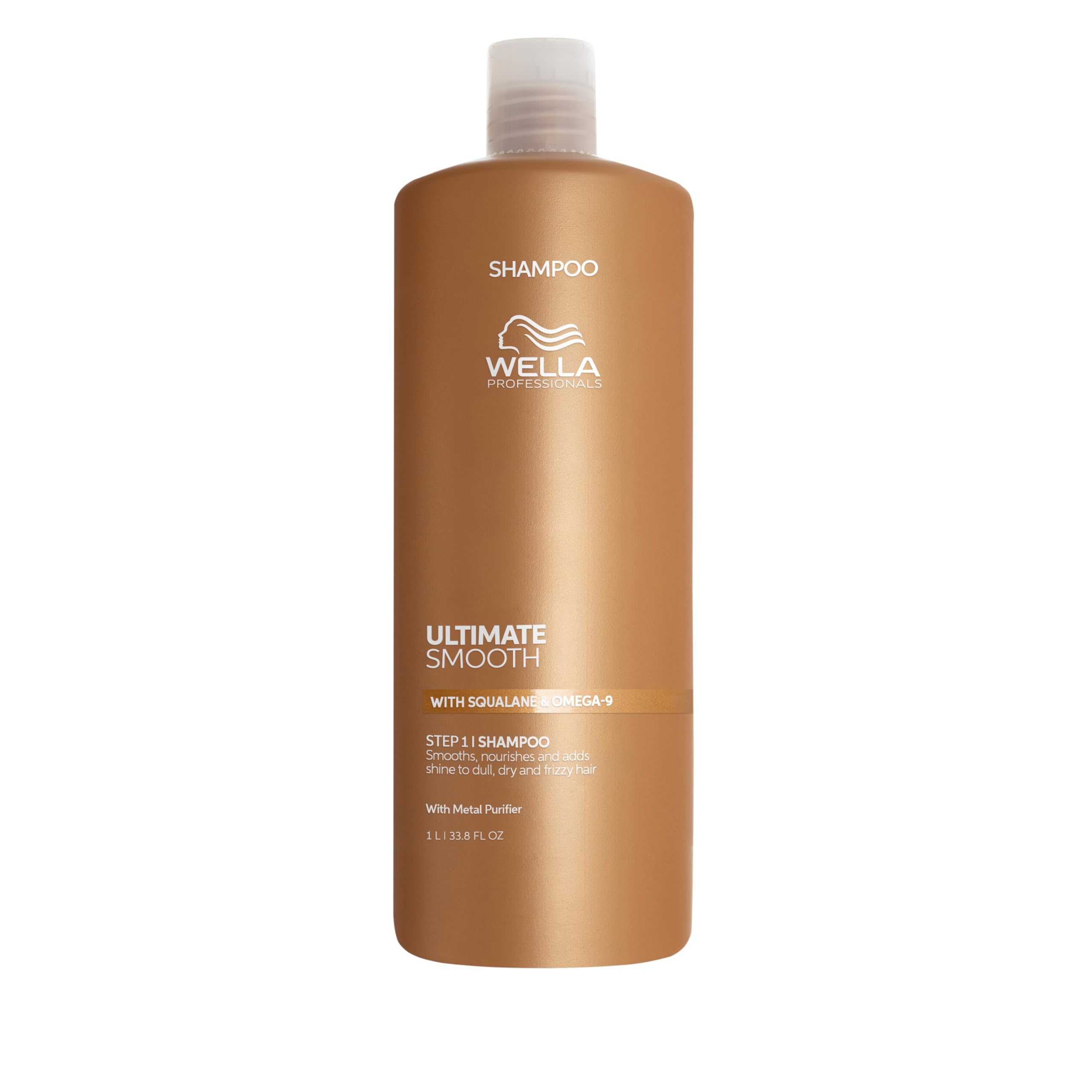 Wella Professionals Ultimate Smooth - Champú Tratamiento Hidratante para el Cabello con Escualano y Omega 9 - Cabello Seco, Apagado y Encrespado (1L)