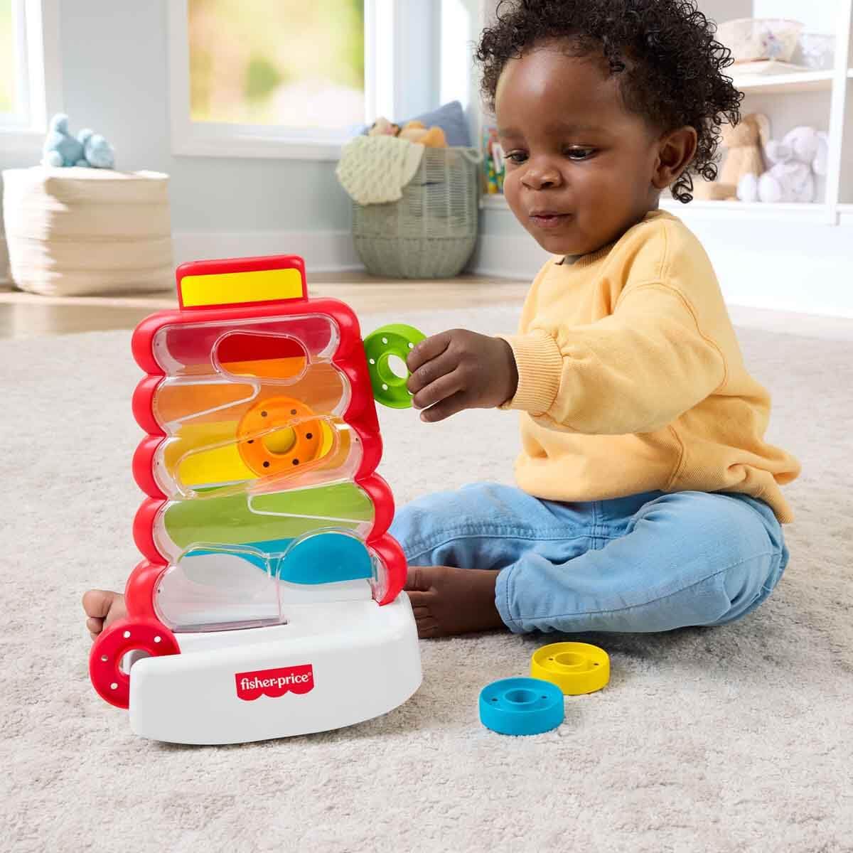 Fisher-Price Juego de Colocar Anillas para bebés y niños pequeños, Actividad de soltar Anillas para Jugar y desarrollar a los bebés a Partir de 9 Meses, JLB81 — view 2