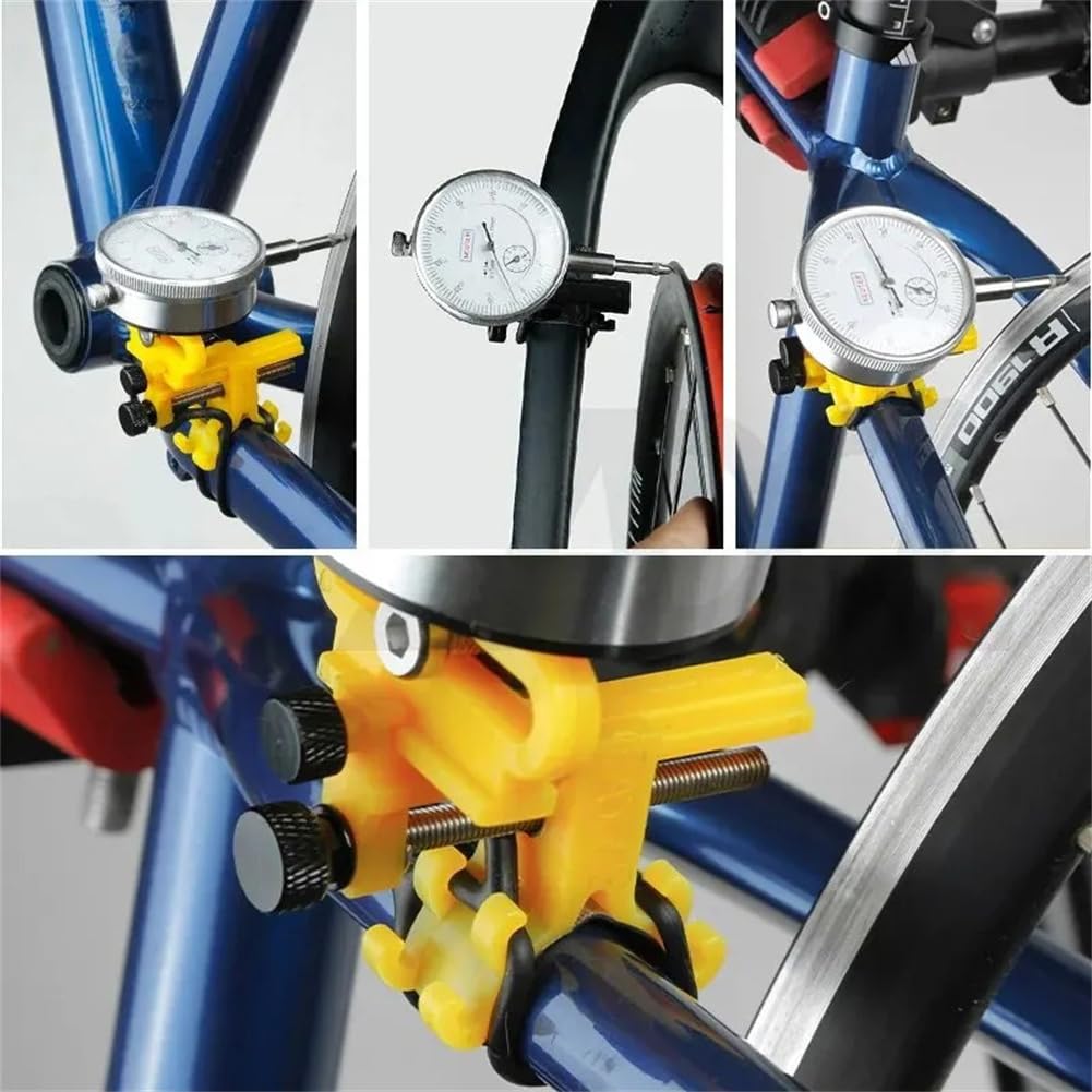 Fahrradrad-Drehständer, Zentrierständer für Fahrradräder, Messuhr-Messgerät-Set, Fahrradfelgen-Einstellwerkzeuge mit Messuhr, für 26" 27,5" 29" 700C Rennrad-Mountainbike