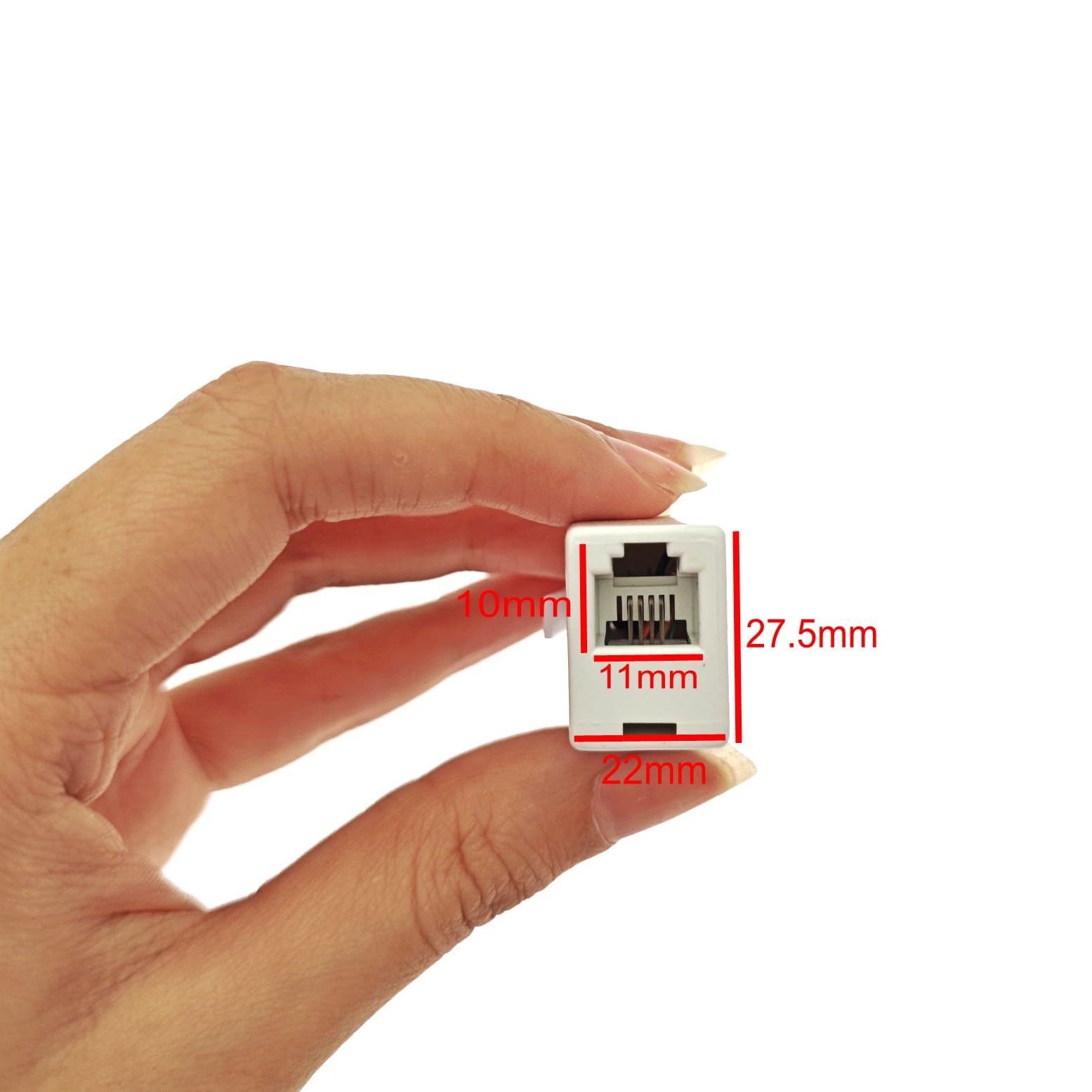 JZK Adaptateur de câble téléphonique RJ11, prise BT 6P4C femelle vers prise mâle, répartiteur téléphonique, câble fixe, convertisseur de port universel, connecteur d'extension, coupleur téléphonique
