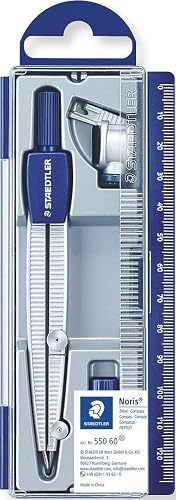 Staedtler Noris Club 550, Conjunto de Desenho Estojo, Compasso Escolar, Adaptado