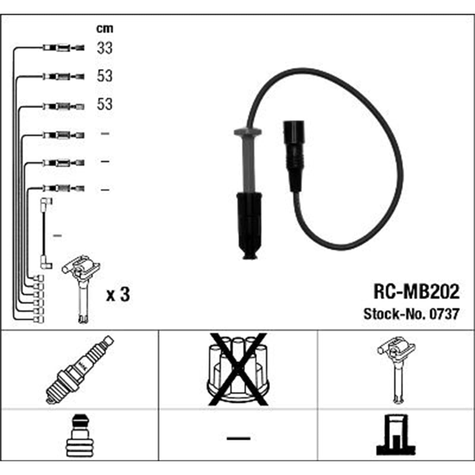 Złączka kabla zapłonowego NGK RC-MB202, 0737
