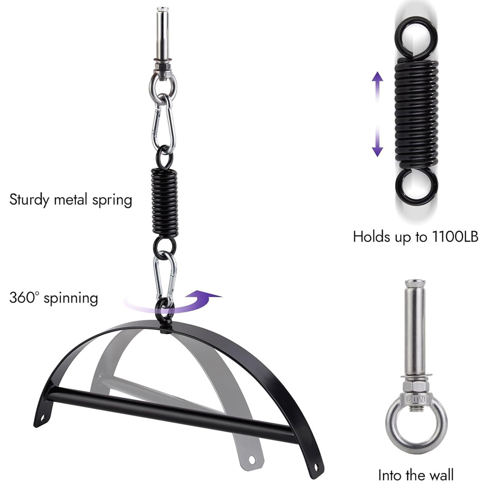 2.0 Support pour Balançoire Sexuelle Balançoire pour Plafond,Meuble Sexuels Jeux pour couples Set Accessoires Hard,Kits de Fesseln Extrême,Supporte jusqu'à 1100 lb (A)