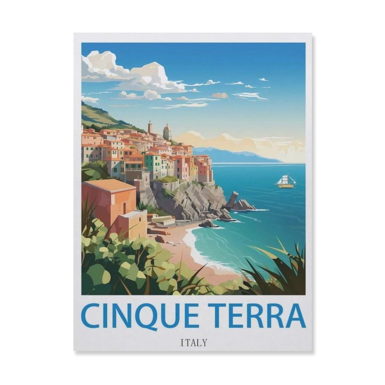 Vintage Metal Tin Sign，Cinque Terra Italy(20x30cm）