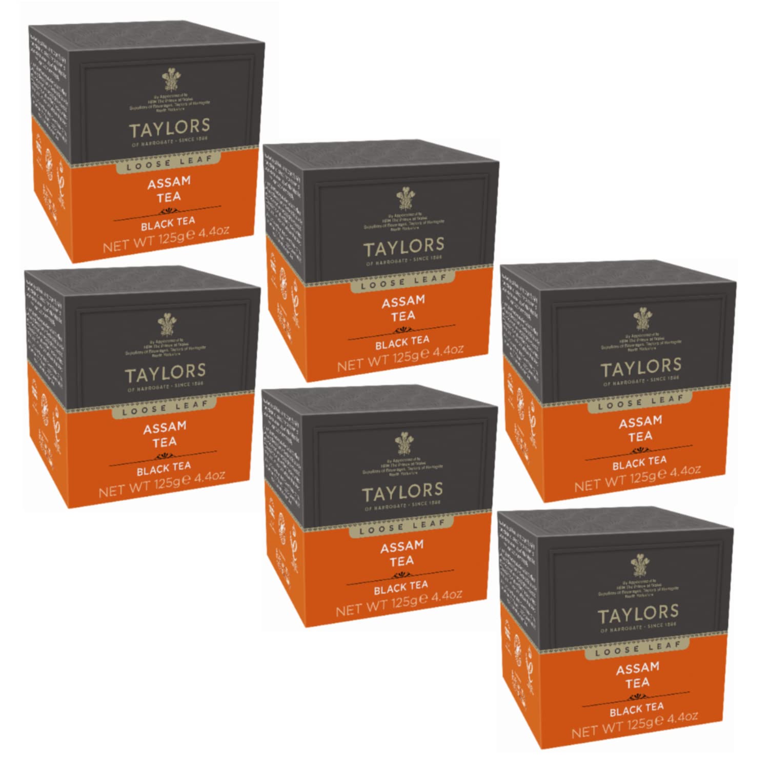 Taylors | Assam czarna herbata liść intensywny słodowy smak | Assam czarna herbata bogata orzeźwiający drenaż - 6 opakowań | Uzupełnienie Assam Tea Liść