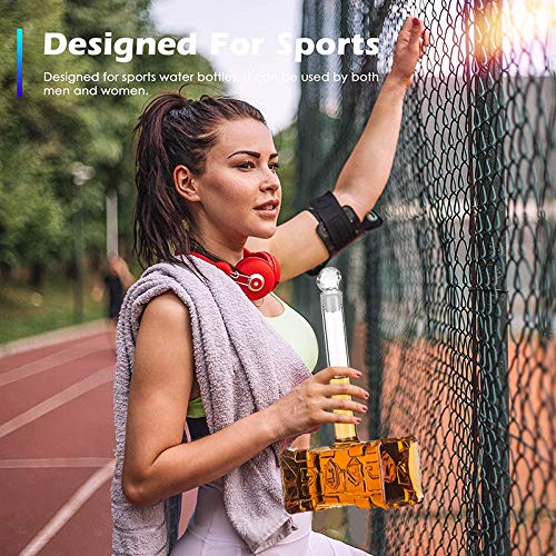 VELIHOME Garrafa de vinho de vidro em forma de martelo de 400 ml para bar, festa, casa