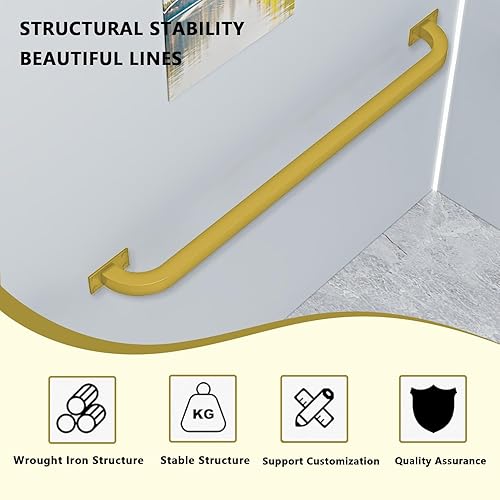 Miniatura 5 de Barandilla moderna para escaleras interiores, barandilla de hierro forjado, montaje en pared, barandilla de mano, barandilla dorada, soporte de