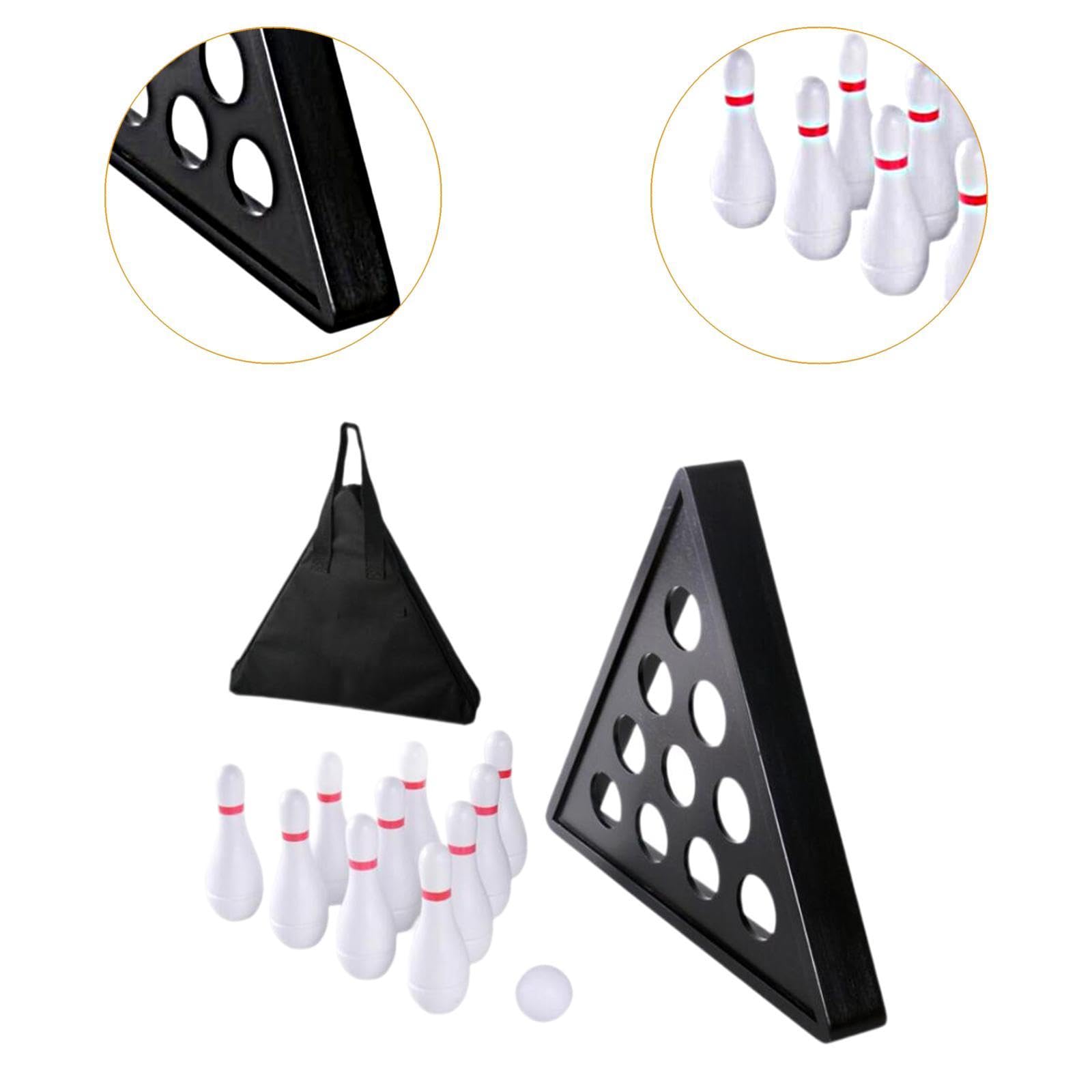 kowaku Tabletop Shuffleboard Bowling Pins Set for Shuffleboard Table Wood Portable Shuffleboard Bowling Curling Game for Boys Girls