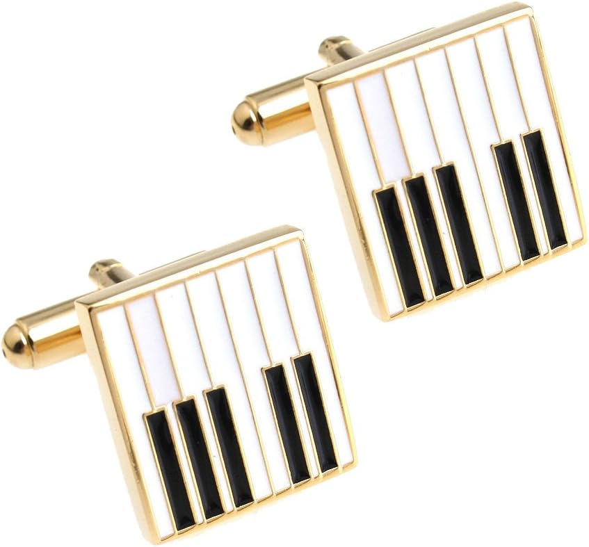 Piano Keyboard Cufflinks Musician Cuff Link Gold Plating With A Presentation Gift Box