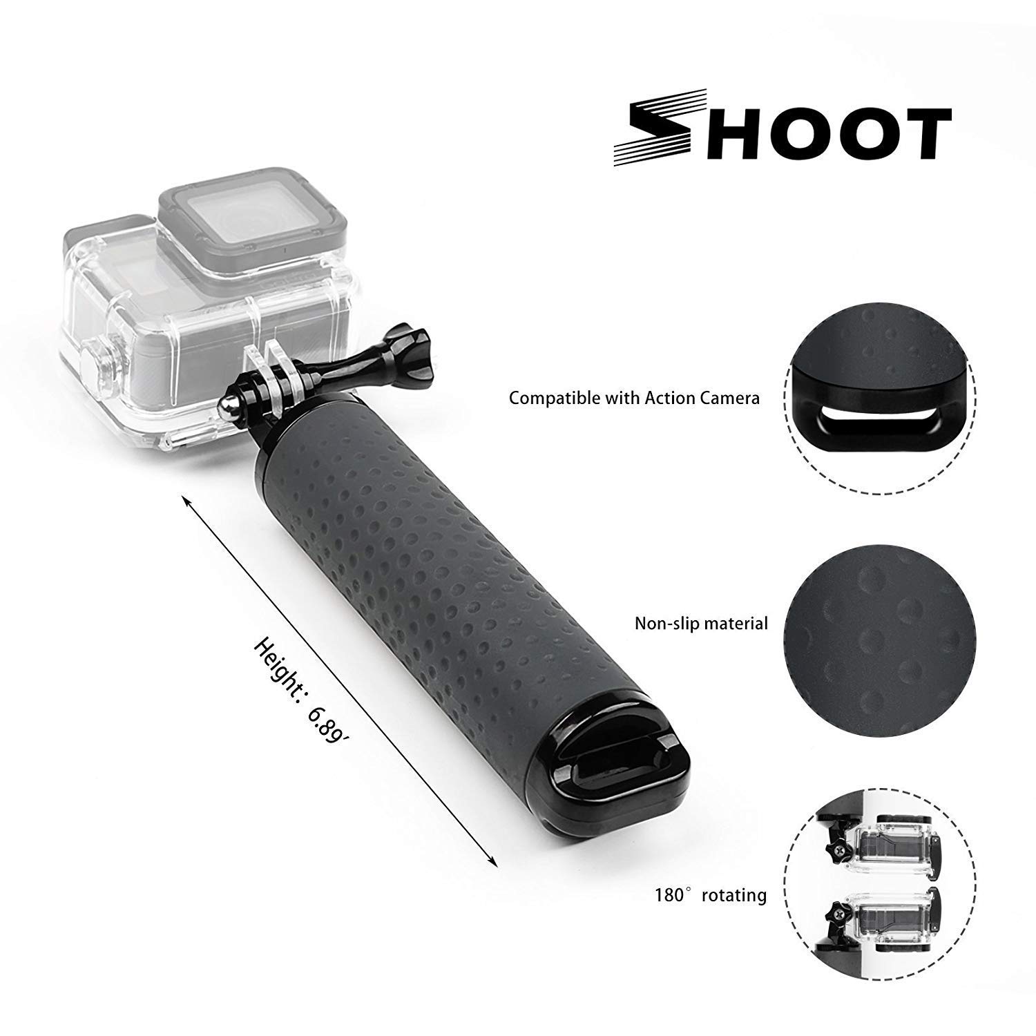 Cupola Subacquea Da 15,2 Cm Per GoPro Hero 3/4/5/6/7 – Impermeabile Fino A 25m, Con Maniglia E Custodia Anti-graffio, Per Foto Semi-sommerse - 5