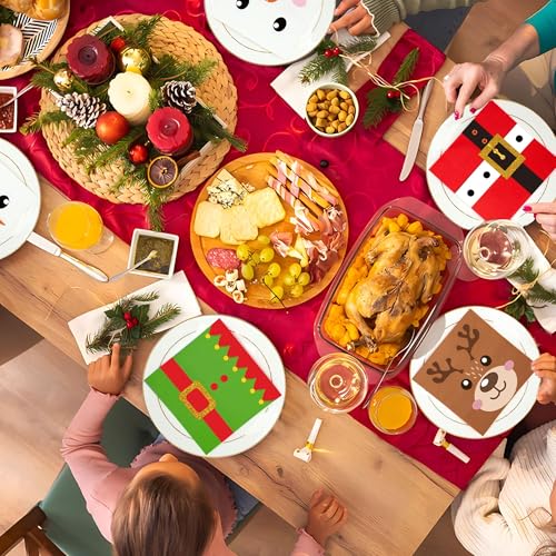 Christmas Cocktail Napkins Disposable Christmas Paper Napkins 3 Ply Xmas Party Dinner Napkin Decorative Beverage Napkin for Xmas Winter Holiday Kitchen Bathroom Party Supplies, 60 Pcs – Image 6