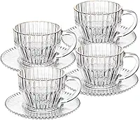 WOLFF - Conjunto 4 Xícaras de Café de Cristal com Fio de Ouro Imperatriz 110ml