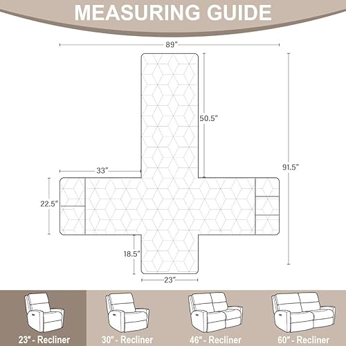 Miniatura 2 de Victree Funda reclinable antideslizante para silla reclinable, 100 % impermeable, funda de sofá reclinable, protector de muebles con bolsillo y