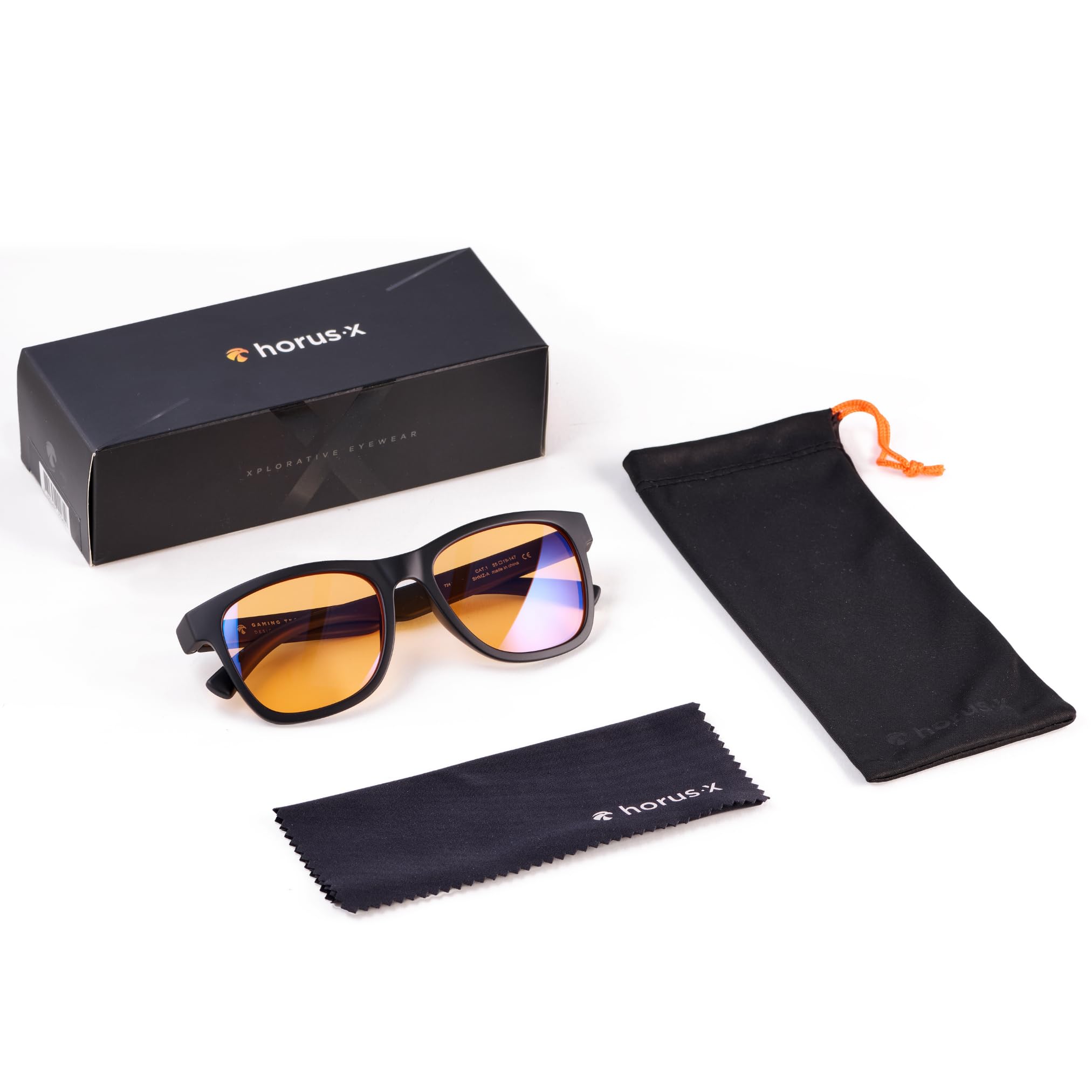 Horus X - Gogle do gier | Okulary antyniebieskie światło dla mężczyzn i kobiet do ekranu | Przeciw zmęczeniu i migrenom oczu | Amber Stay Homer Glasses