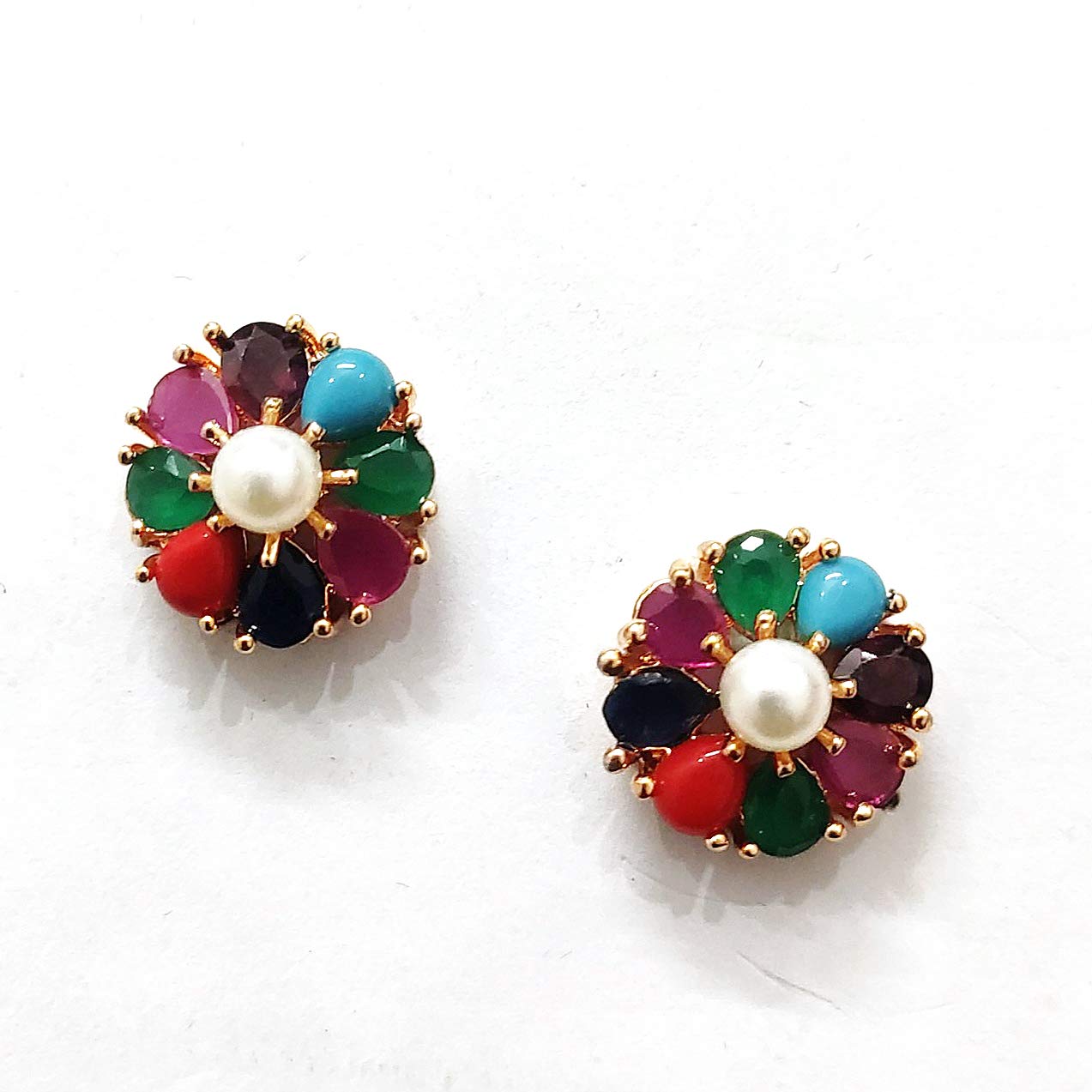 Marvelous Pearl & Multi AD Earring For Women-image-3