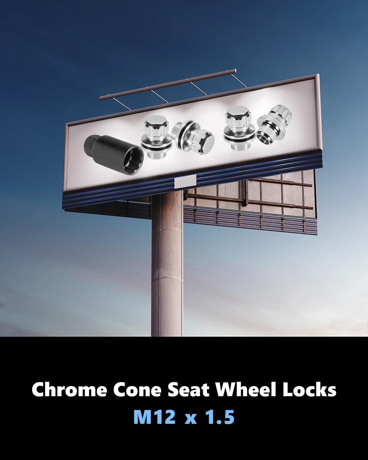 Wheel Locks Lug Nuts M12 x 1.50 Fit for Toyota Camry Tacoma 4Runner Avalon Tundra Sequoia Corolla Lexus GS350 GX460 IS350 IS300 IS350 IS250 RX350 LS460 and More Hex Key Replace 73631T