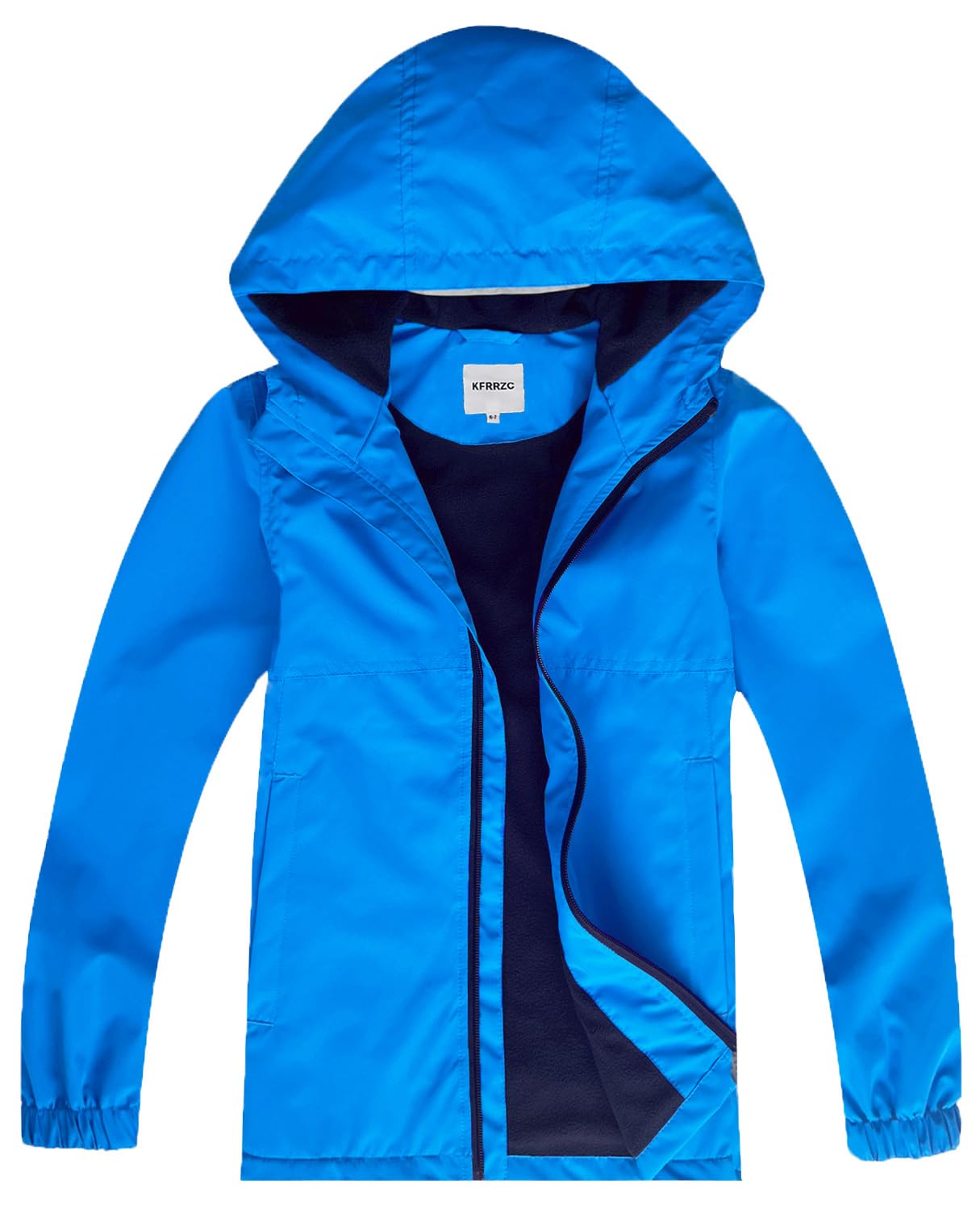 Boys Girls Waterproof Hooded Jackets Fleece Lined Rain Jackets