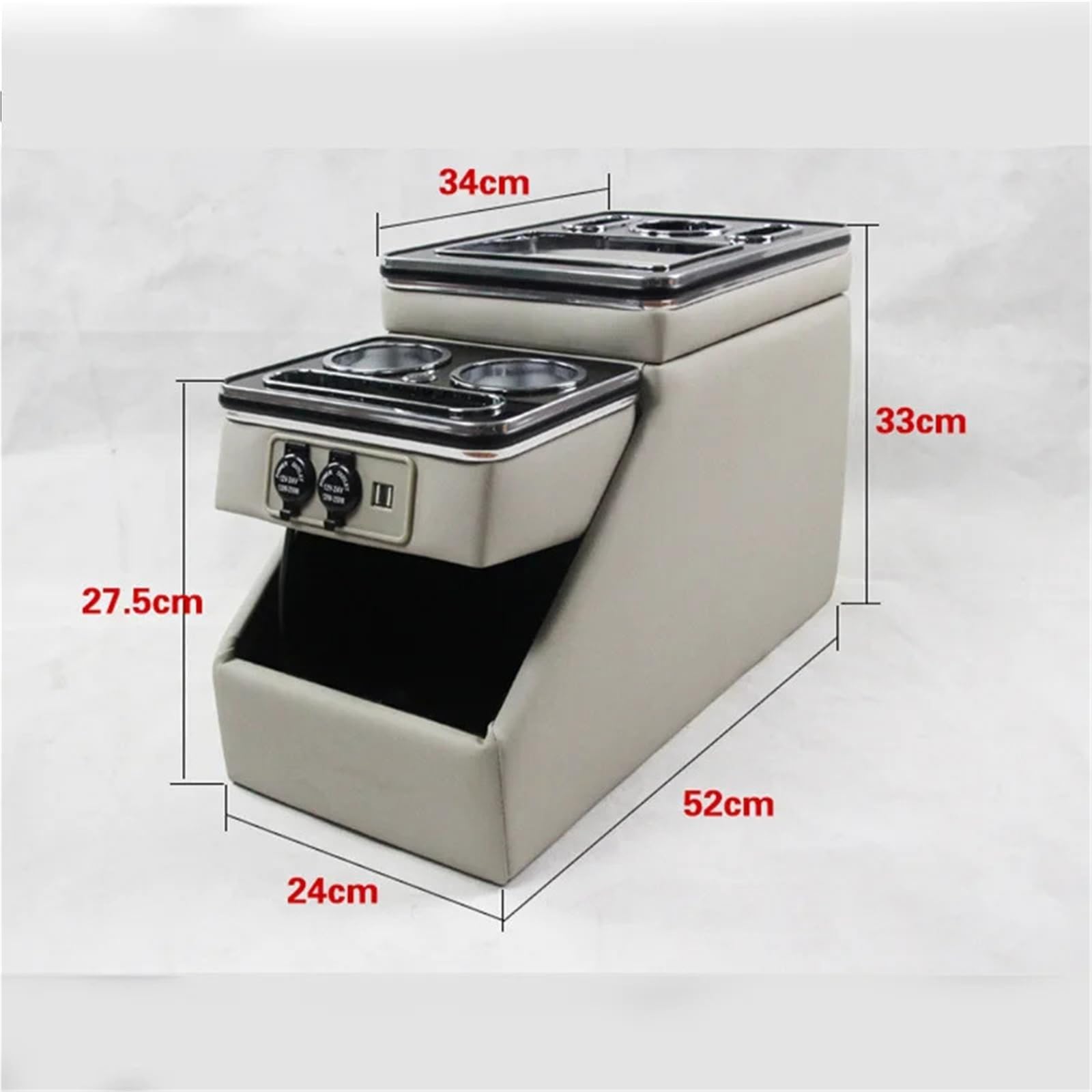 Apto for V/W Caravelle/Multivan T5 T6 T7 2000-2023 Fila Caja de barandilla Delantera Conjunto de reposabrazos de Negocios General Tienda Central Coche de Negocios(Beige)