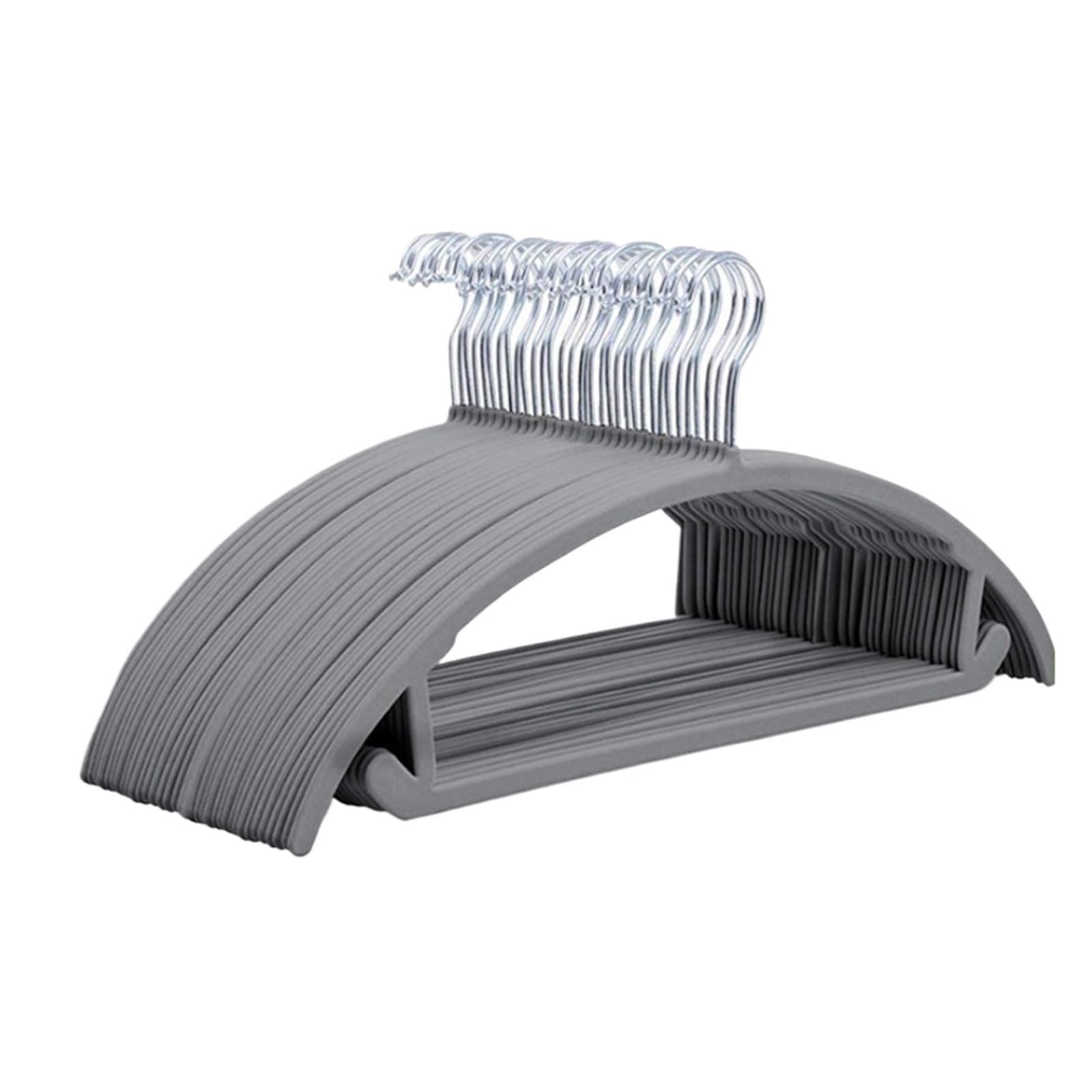 Duexioly Grey 20 Pieces Velvet Hangers 10/20Pcs Household Black/Beige/Grey Flocked Hangers Suitable For Closet Organizers Sturdy And Durable For Storage(Grey 20 Pieces)
