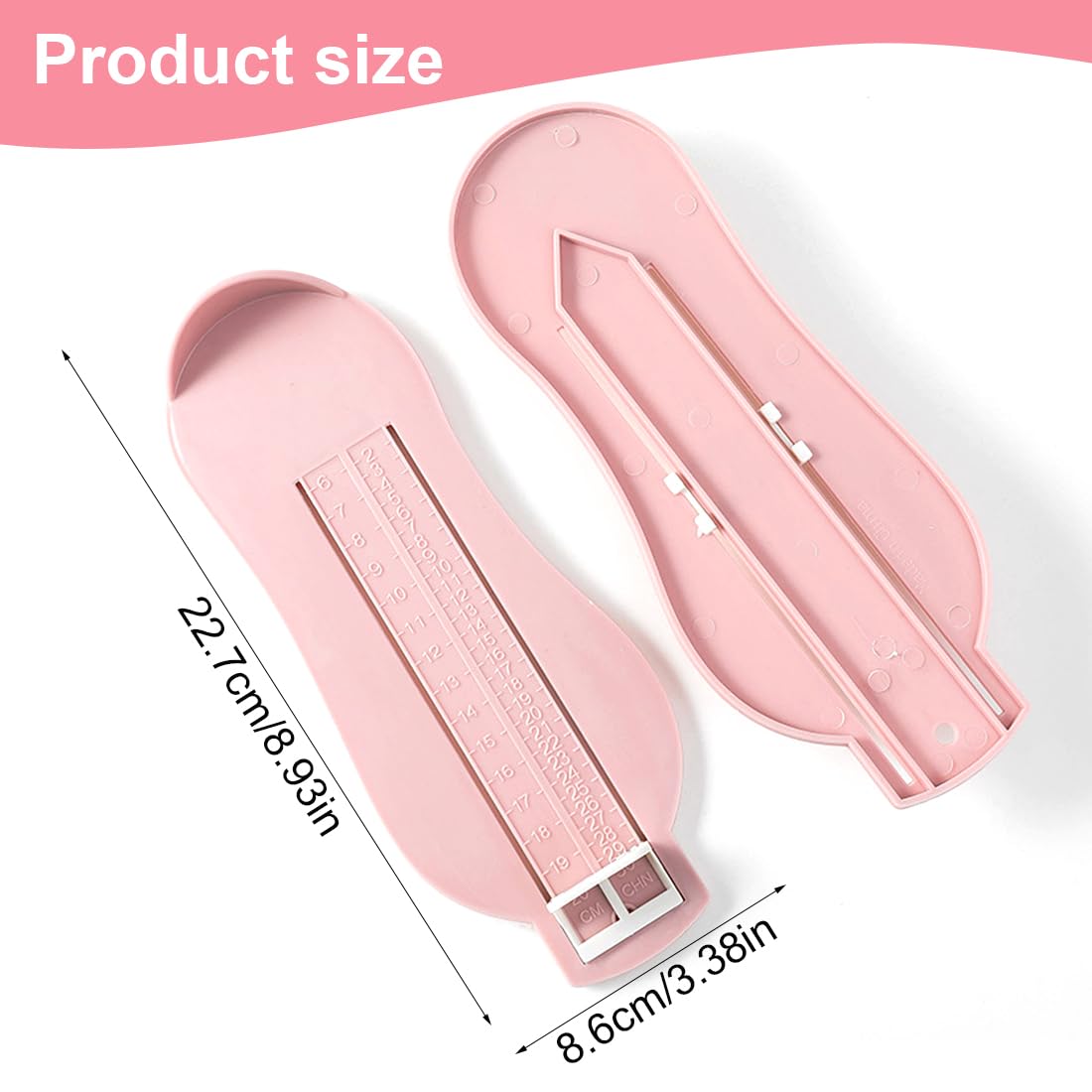2 Pieces Baby Foot Gauge + 1 Soft Ruler, Foot Gauge Kids, Baby Foot Length Ruler Tool, Kids Ruler Measuring Tool, Shoe Size Measuring Ruler, Foot Gauge Set