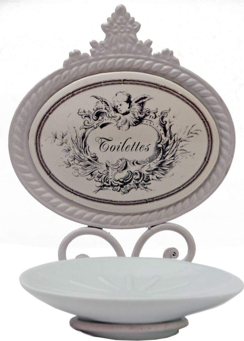 Antic Line White Shabby Vintage French Chic Wall Mounted Angel Soap Dish Porcelain