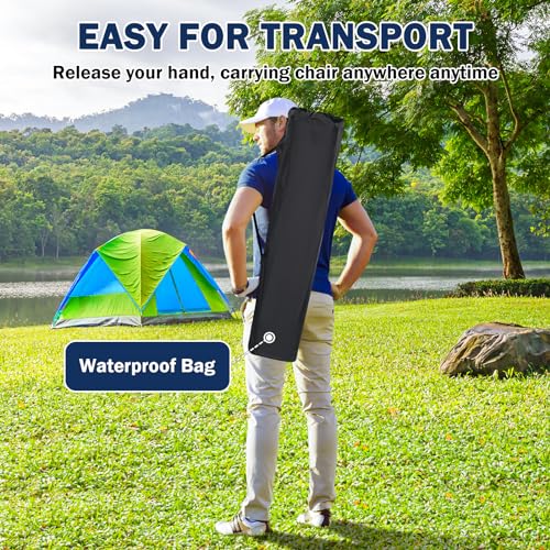 Image of MENOLY Heated Camping Chair, Portable Heated Folding Chair, Heated Seat and Back Chair with Cup Holder, 4 Large Pockets for Outdoor Activities, 3 Heat Levels, Supports 300lbs, Battery NOT Include