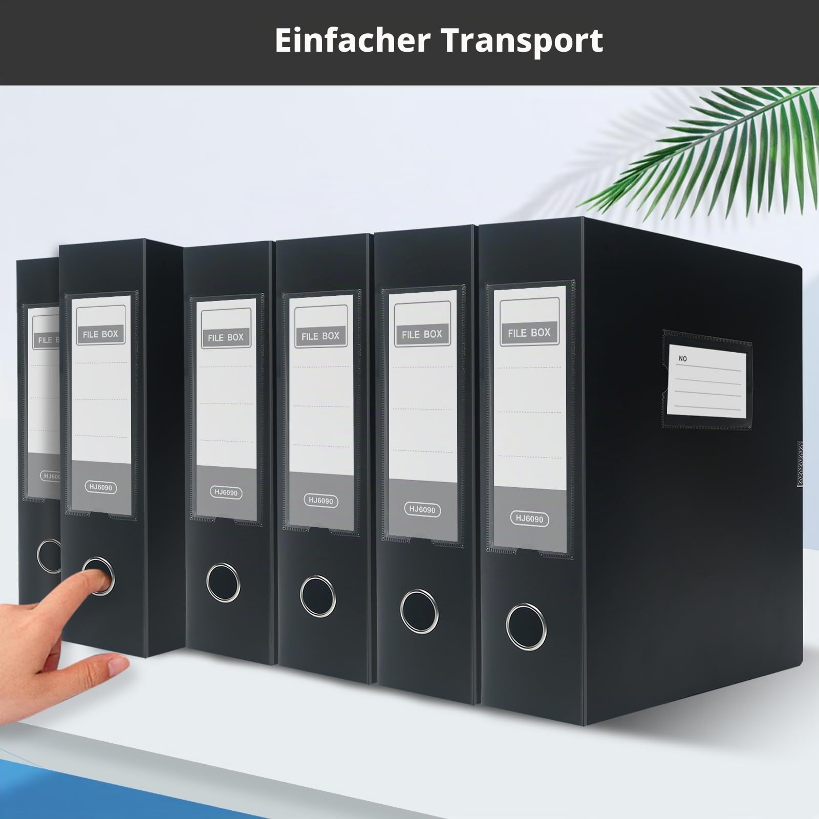 10 Stück Archivbox A4,Sammelbox mit 75 mm Breit Rücken,Schwarz