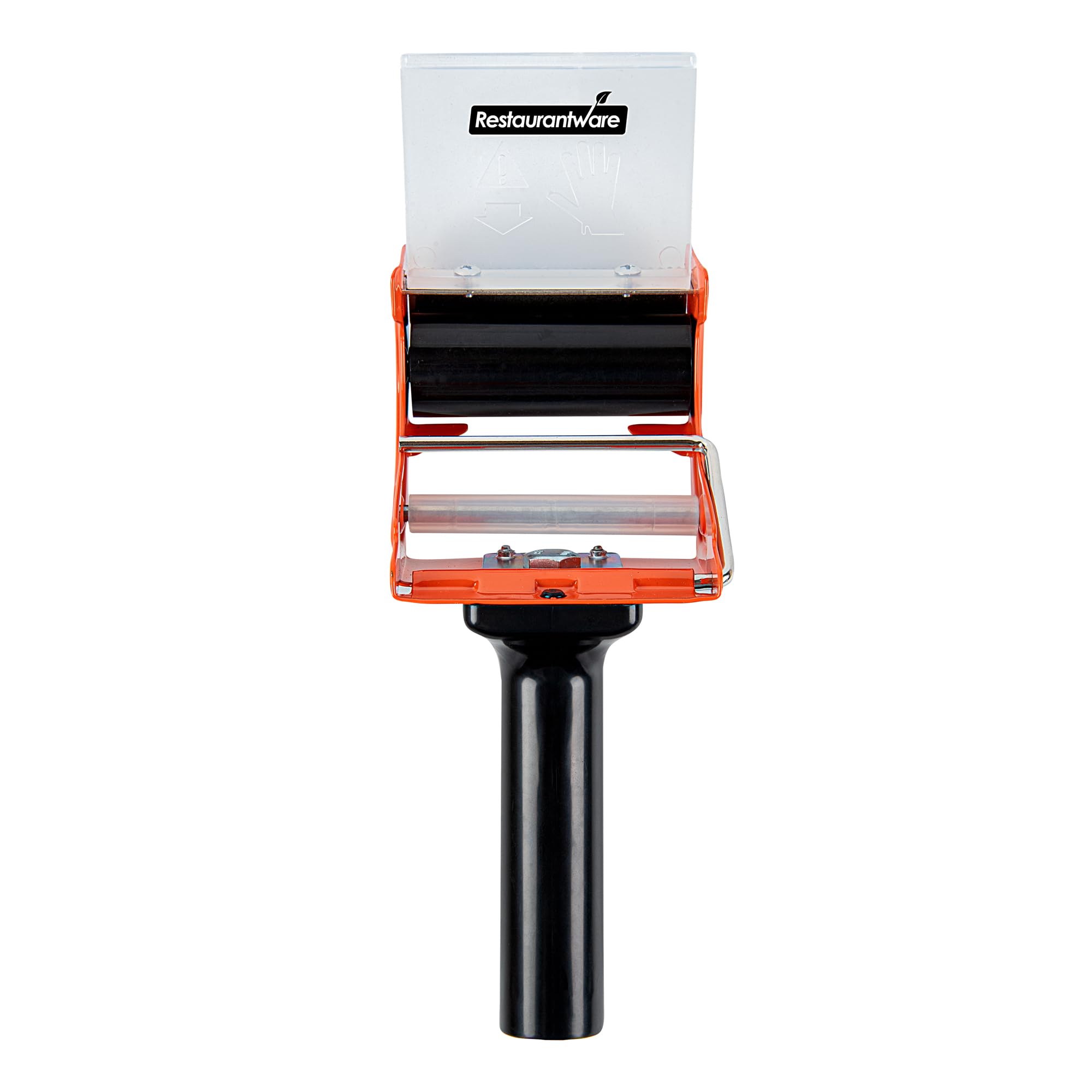 Restaurantware RW Base 7,6 cm Pistole Dispenser Nastro 10 Dispenser di Nastro Resistente - Manico in Gomma Regolazione Manopola di Tensione Arancione Ferro Portatile Dispenser di Nastro per