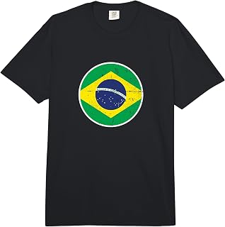 Brazil Vintage Brazilian Flag Comfort Colors Adult Heavyweight T-Shirt