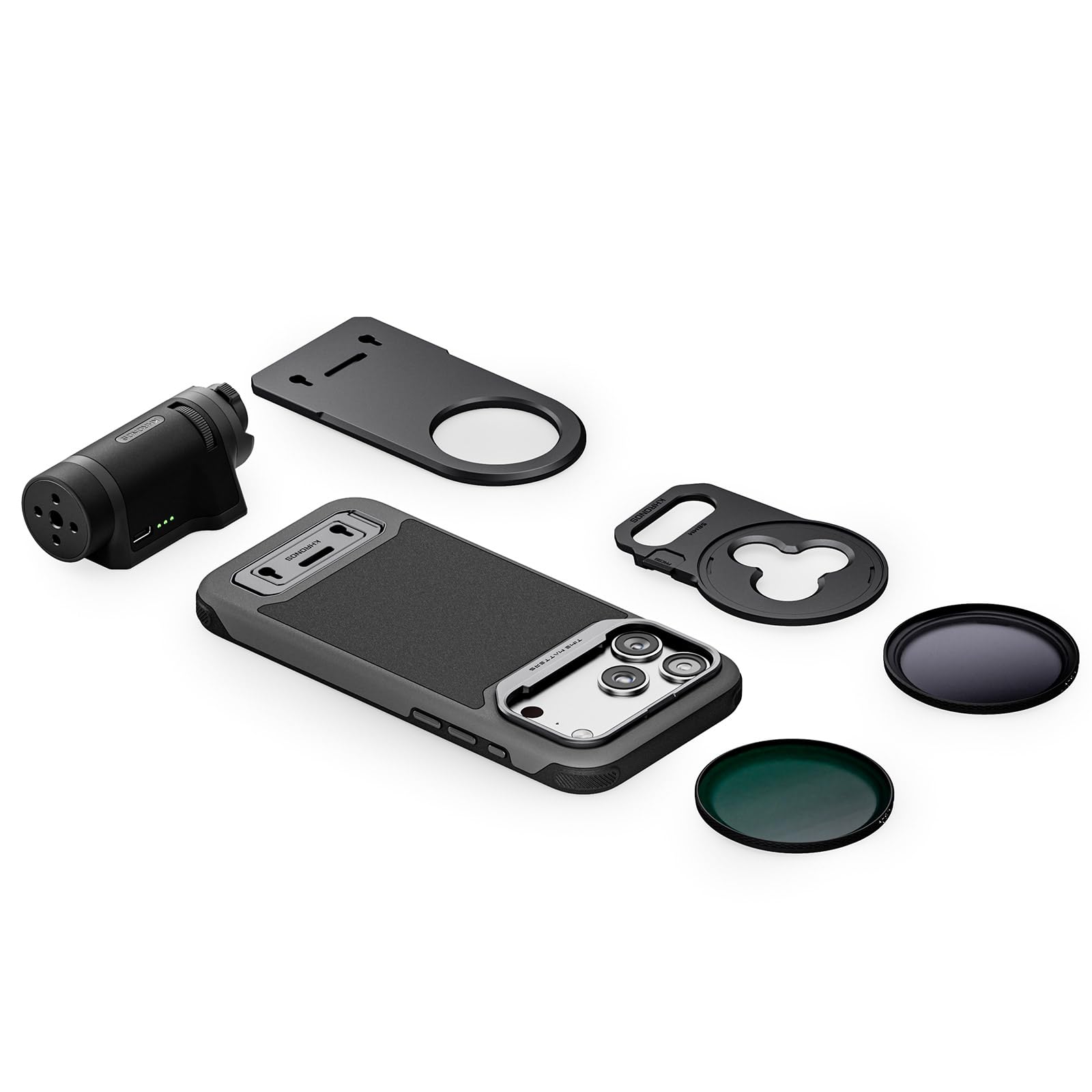 TILTA Khronos TKL-IP17-PMB-B - Custodia per iPhone 17 Pro Max con maniglia di controllo Lite, filtro ND e piastra posteriore magnetica, colore nero