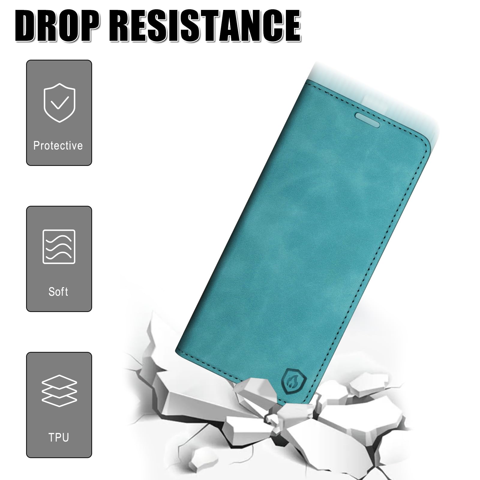 HUOUH per iPhone XS Max 6,5 Custodia a Portafoglio con RFID Blocco PU In Pelle,Sintetica Tasca Carte Custodie Del Telefono Copertura Antiurto Con