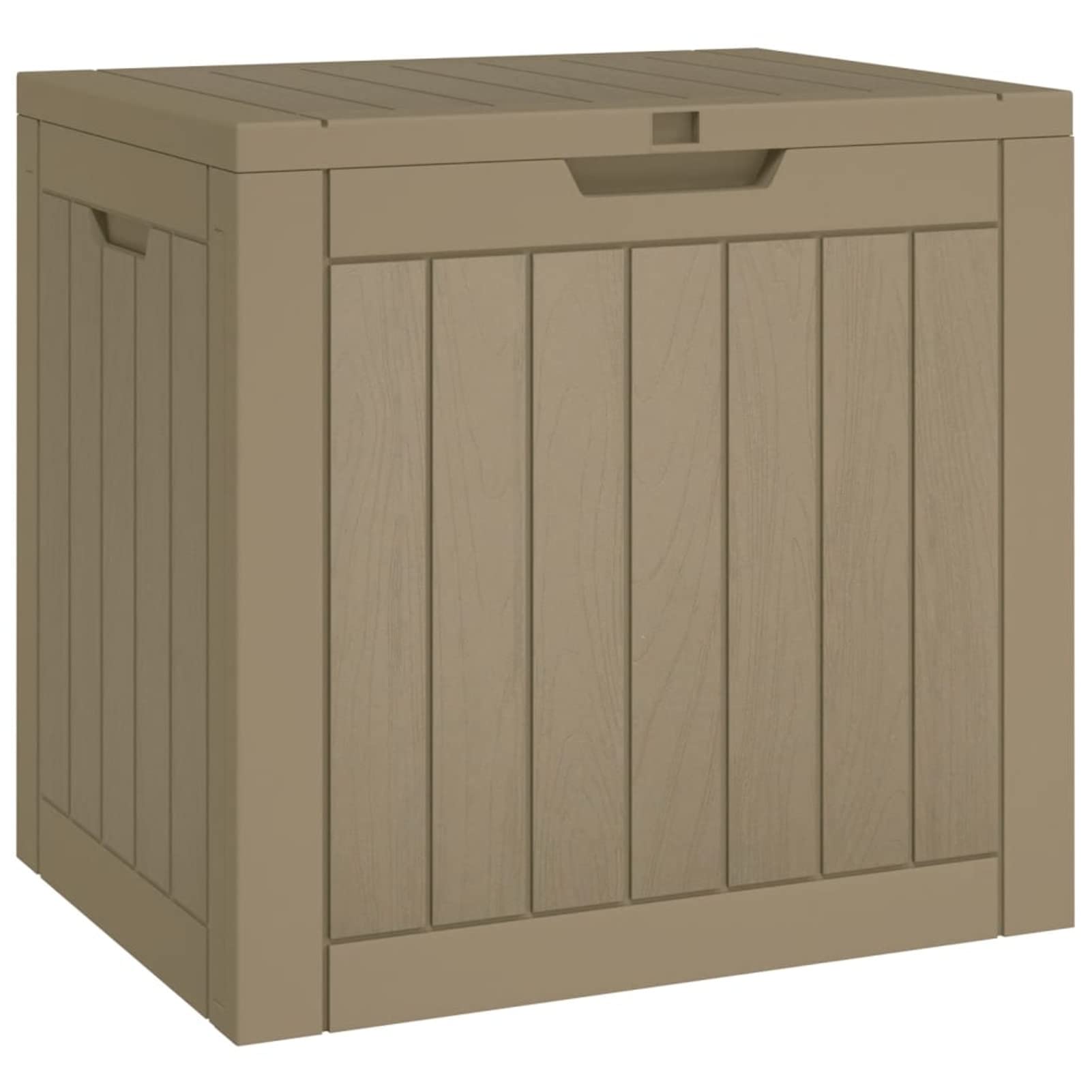 Homgoday Caja de jardín marrón claro 55,5 x 43 x 53 cm polipropileno, muebles, baúles y baúles para exteriores, porta herramientas de jardín, puf de exterior, baúl de exterior