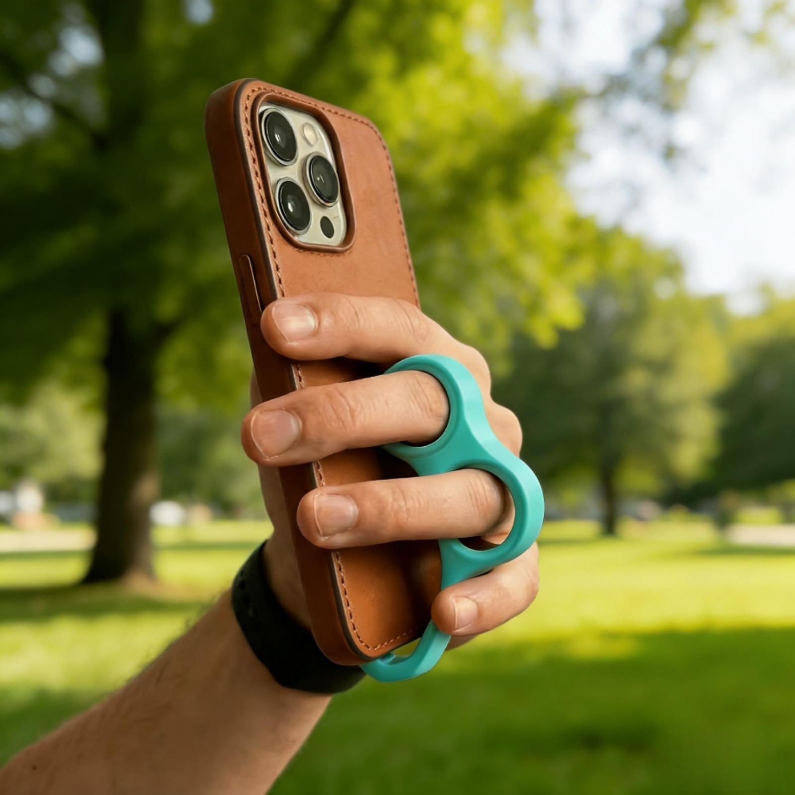 Phone Finger Holder Grip Ring Stand Rotating Phone Holder Anti Drop Phone Grip Stand(Cyan)