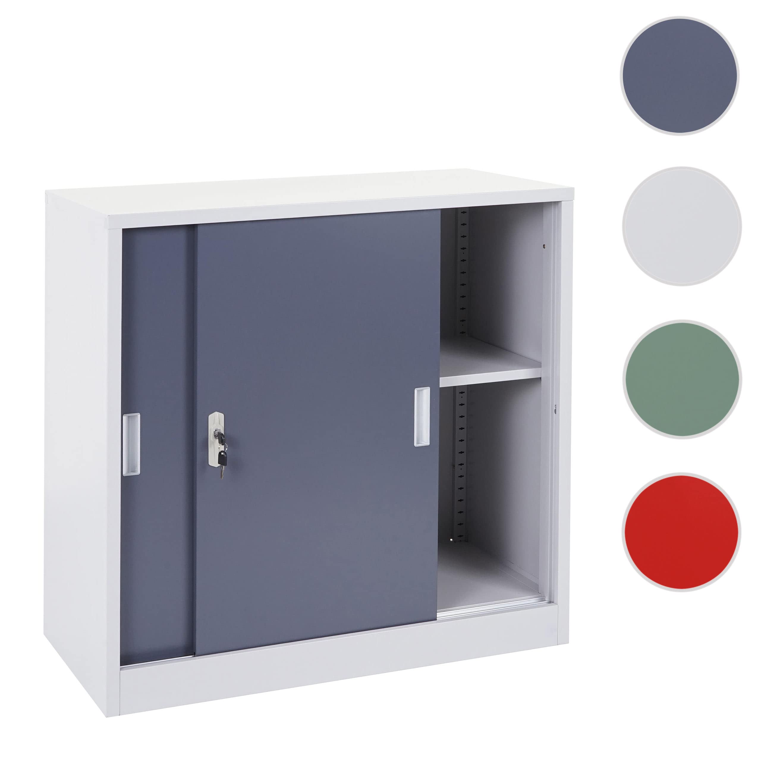 Mendler Arredo Ufficio archivio classificatore HWC-F41 Acciaio Ante scorrevoli 45x90x90cm - Antracite