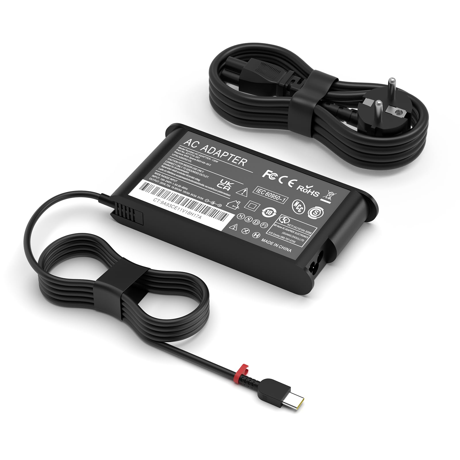 135W USB-C Netzkabel für Lenovo ThinkPad Z16 P16s P15s P14s E16 E15 E14 T16 Yoga/Slim Pro 9 7 6 7i 9i Book 9 ThinkBook 16 14p 14 15 14s 13x IdeaPad Slim/Pro 9 7 5 Legion 9 Laptop Ladegerät Ladekabel
