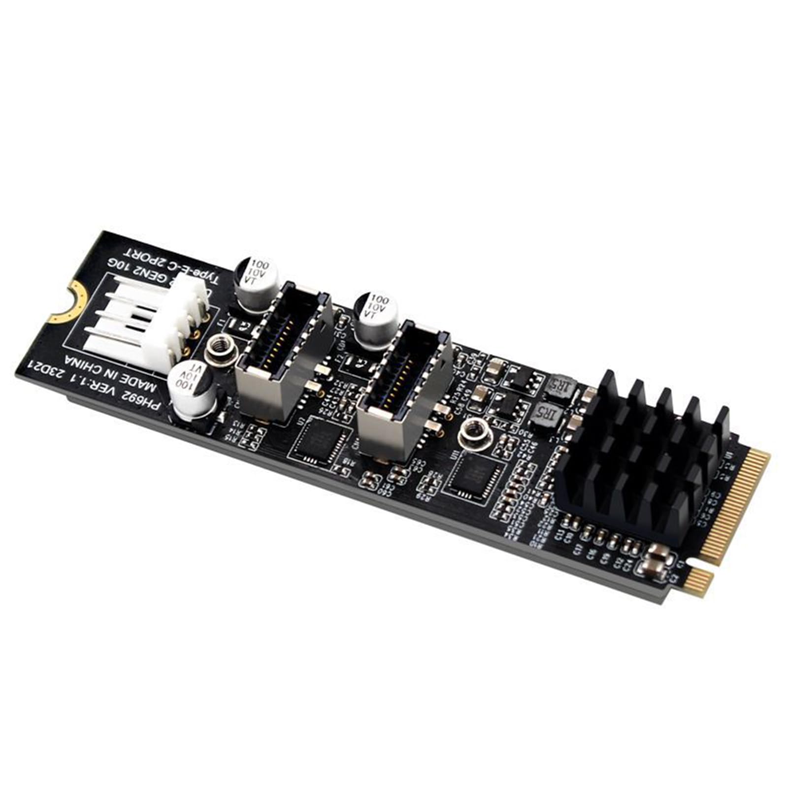 Oushengsi High-Speed USB 3.0 Expansion Card for .2 NVE PCIe with Type-E and Type-C Ports Expansion Card for PC Desktop