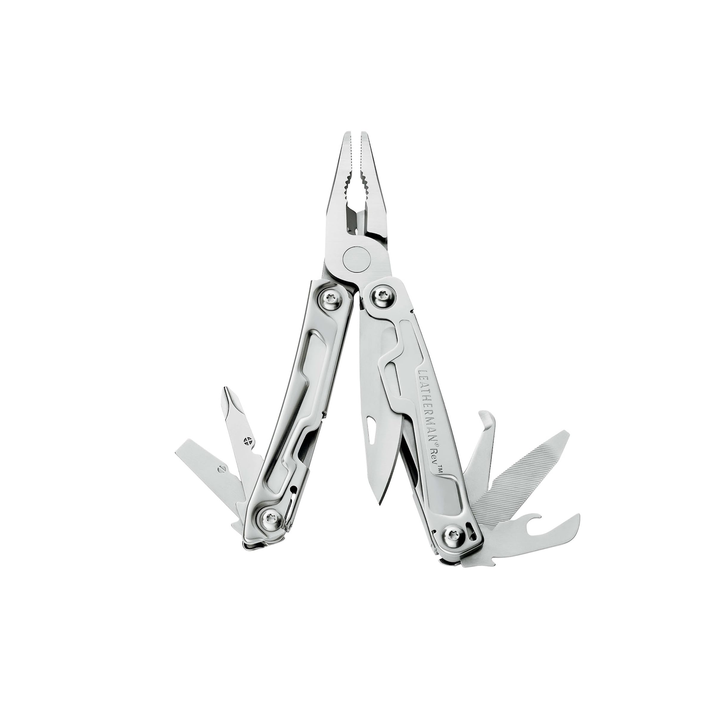 Rev Pocket Size Multitool with Package Opener and Screwdrivers, Stainless Steel