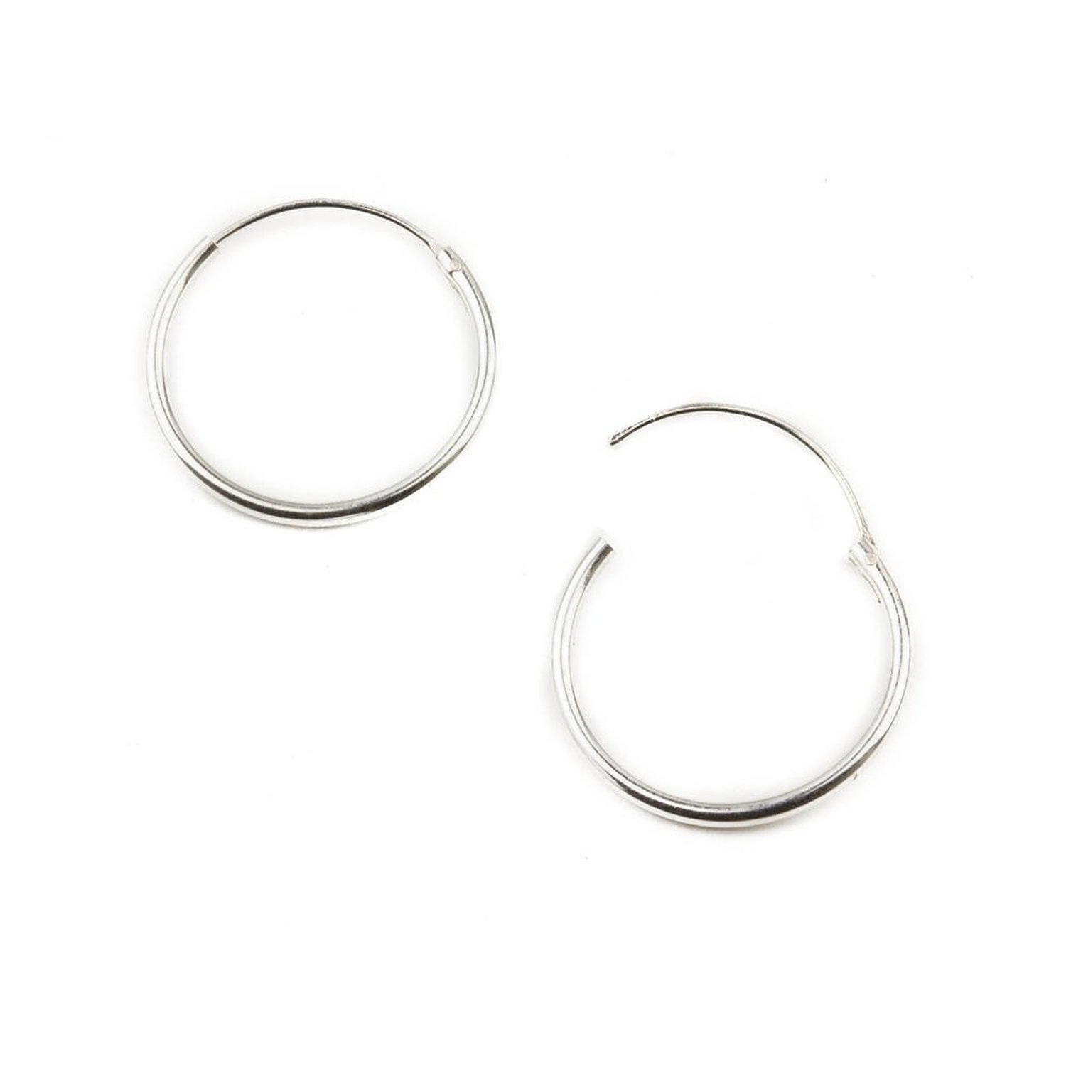 Mytoptrendz® 925 Sterling Silver Hinged Fine Circle Endless Hoops Round Sleeper Earring (16mm)