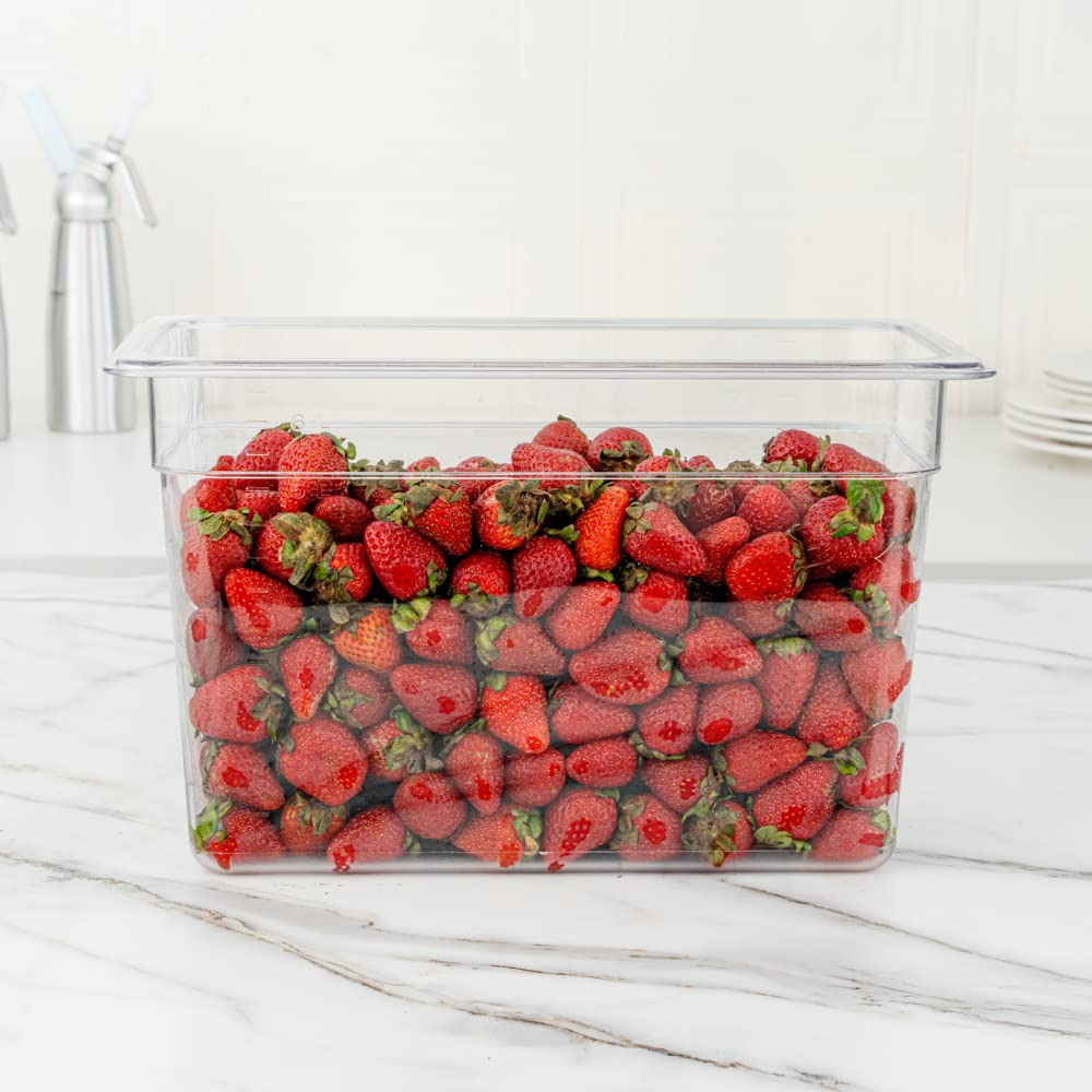 Restaurantware RWT0828 Met Lux - Contenedor de almacenamiento de alimentos fríos de tamaño 1/3, 20 cm de profundidad, caja de 10 unidades, plástico