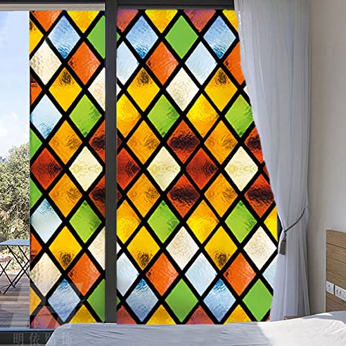 Vinilo decorativo para ventana con patrón geométrico 90x200 cm miniatura 3